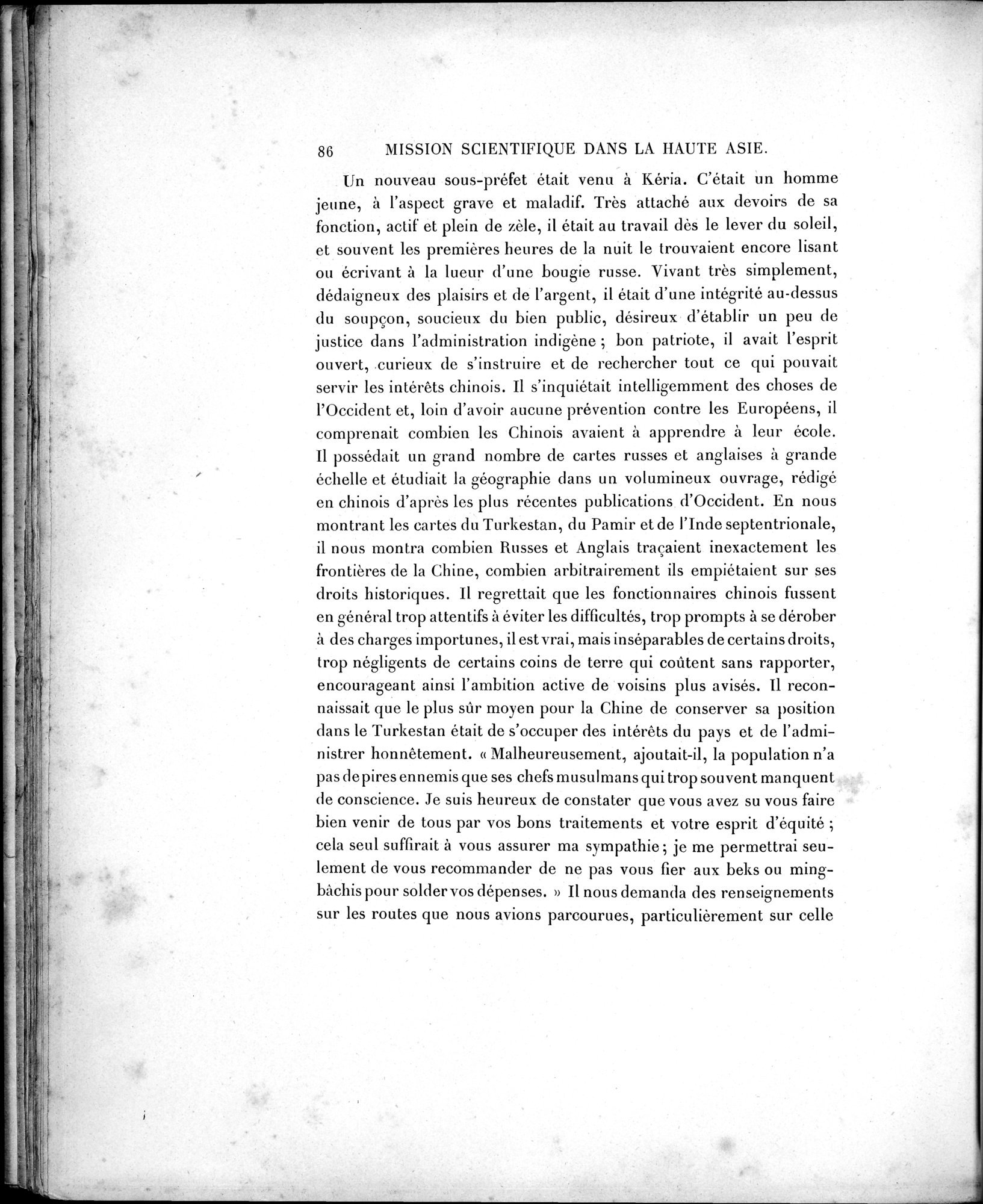 Mission Scientifique dans la Haute Asie 1890-1895 : vol.1 / Page 118 (Grayscale High Resolution Image)