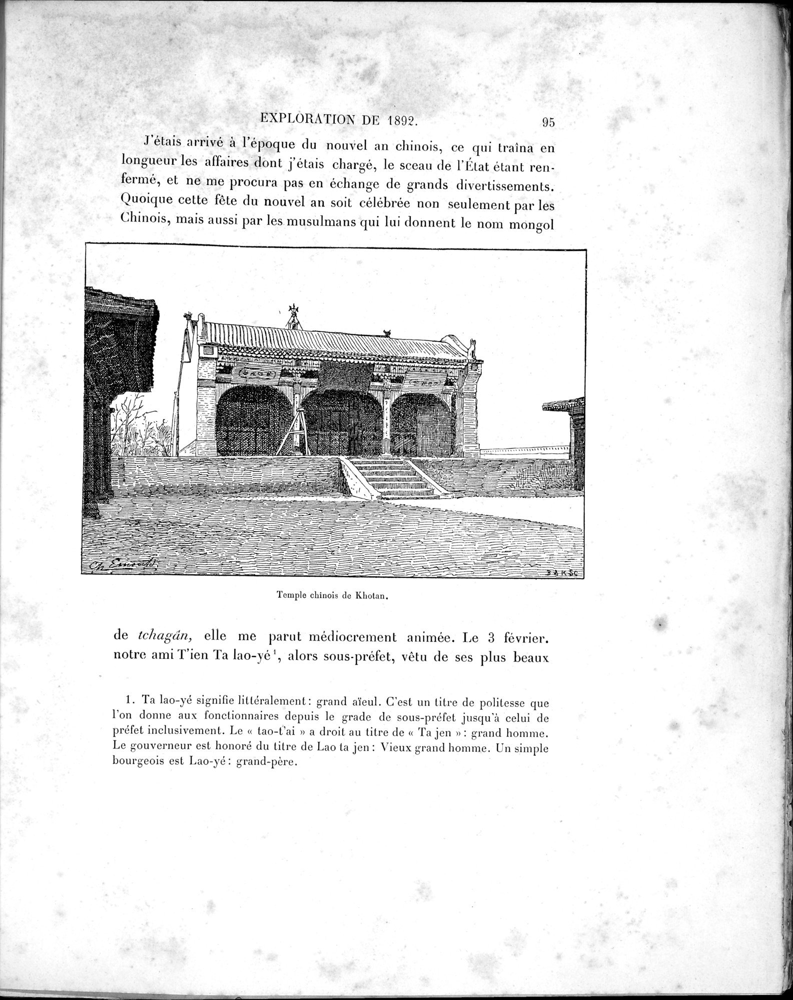 Mission Scientifique dans la Haute Asie 1890-1895 : vol.1 / Page 127 (Grayscale High Resolution Image)