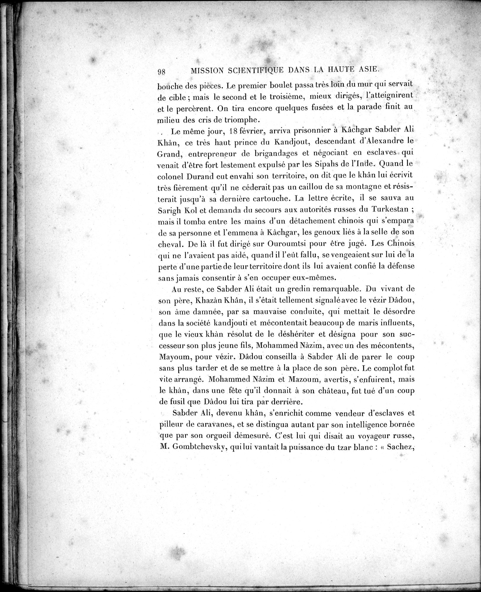 Mission Scientifique dans la Haute Asie 1890-1895 : vol.1 / Page 130 (Grayscale High Resolution Image)