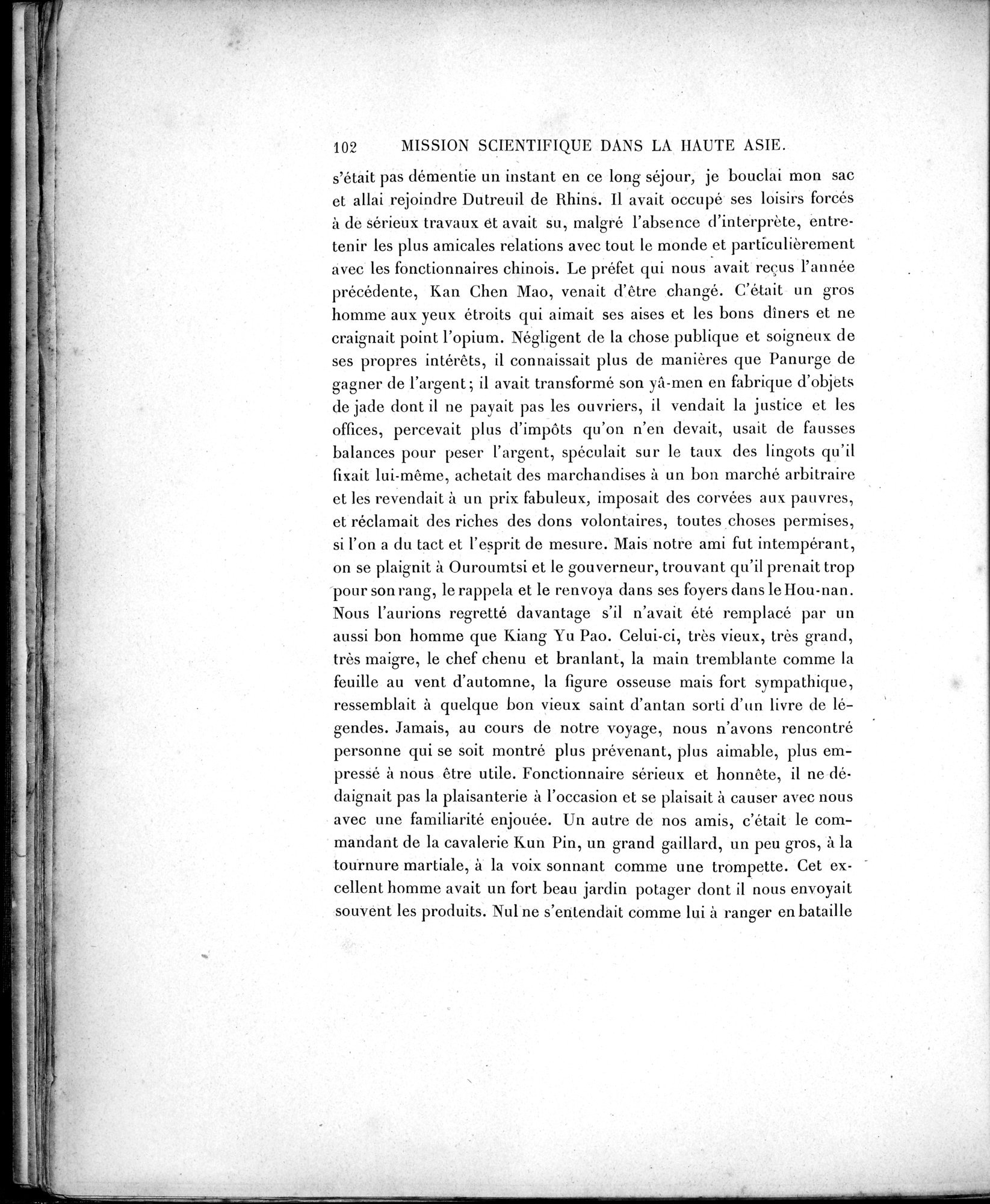 Mission Scientifique dans la Haute Asie 1890-1895 : vol.1 / Page 134 (Grayscale High Resolution Image)