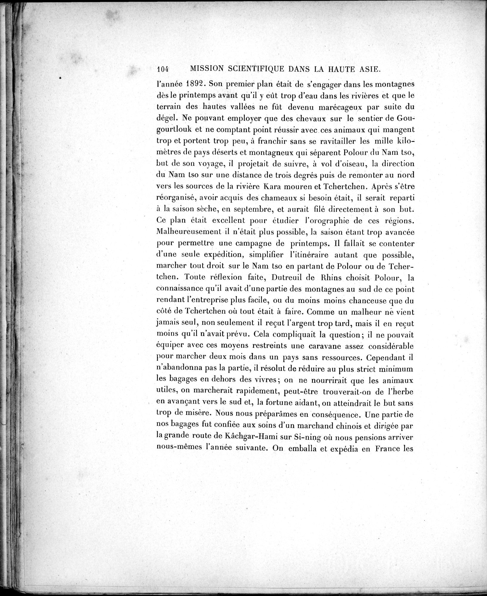 Mission Scientifique dans la Haute Asie 1890-1895 : vol.1 / Page 136 (Grayscale High Resolution Image)