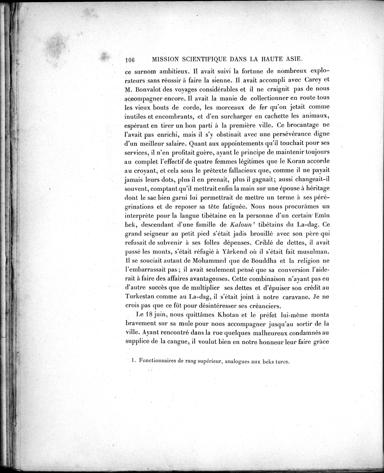 Mission Scientifique dans la Haute Asie 1890-1895 : vol.1 / Page 138 (Grayscale High Resolution Image)