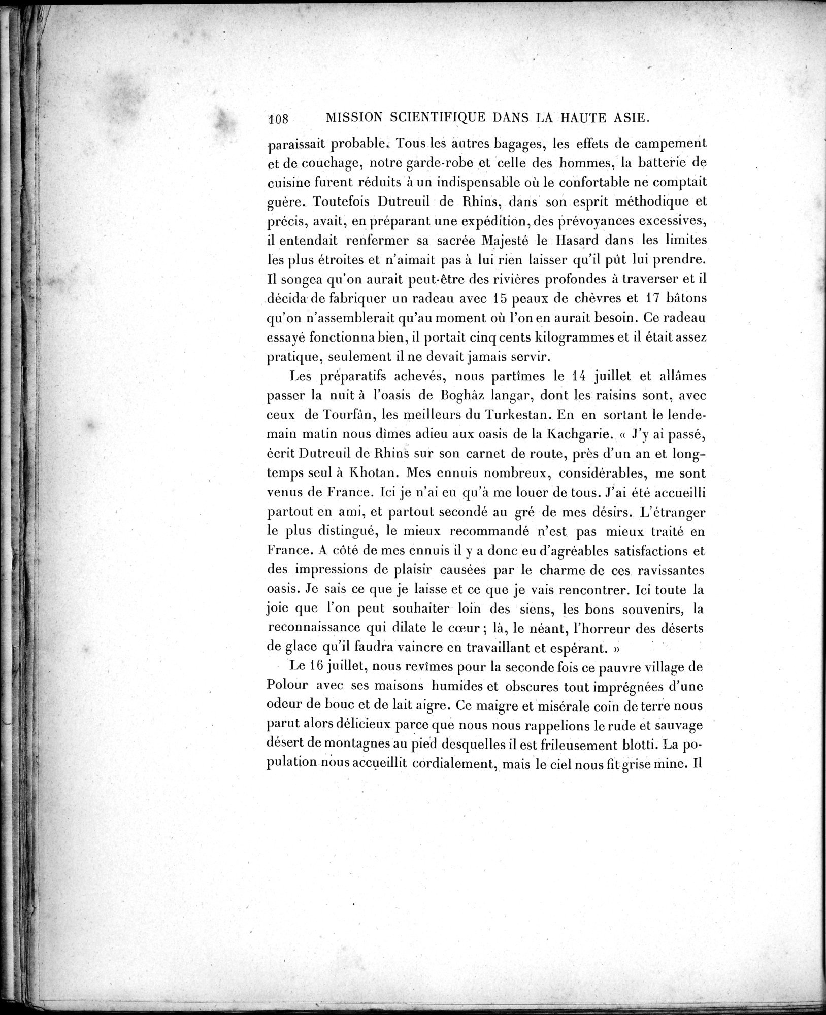 Mission Scientifique dans la Haute Asie 1890-1895 : vol.1 / Page 140 (Grayscale High Resolution Image)
