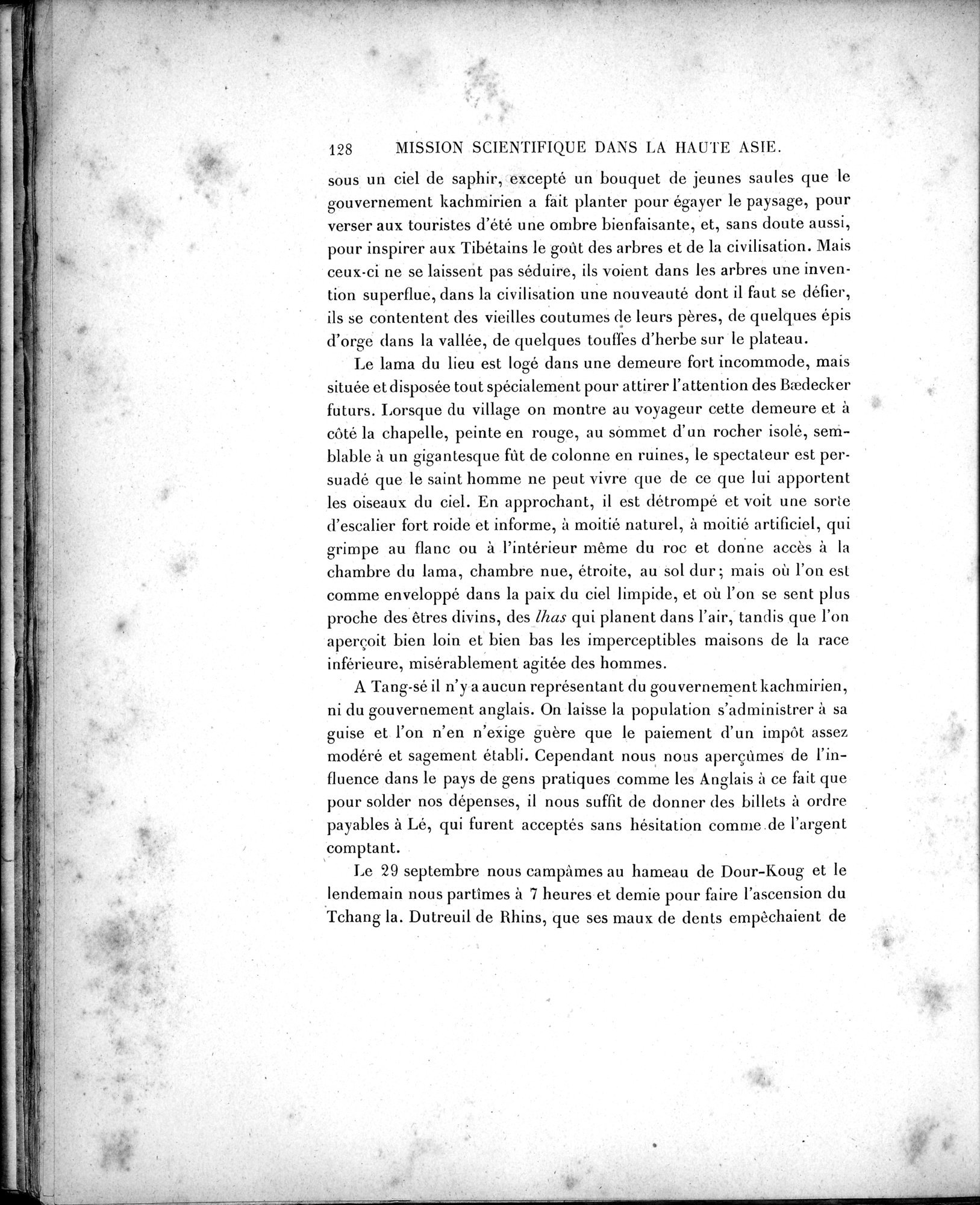 Mission Scientifique dans la Haute Asie 1890-1895 : vol.1 / Page 160 (Grayscale High Resolution Image)