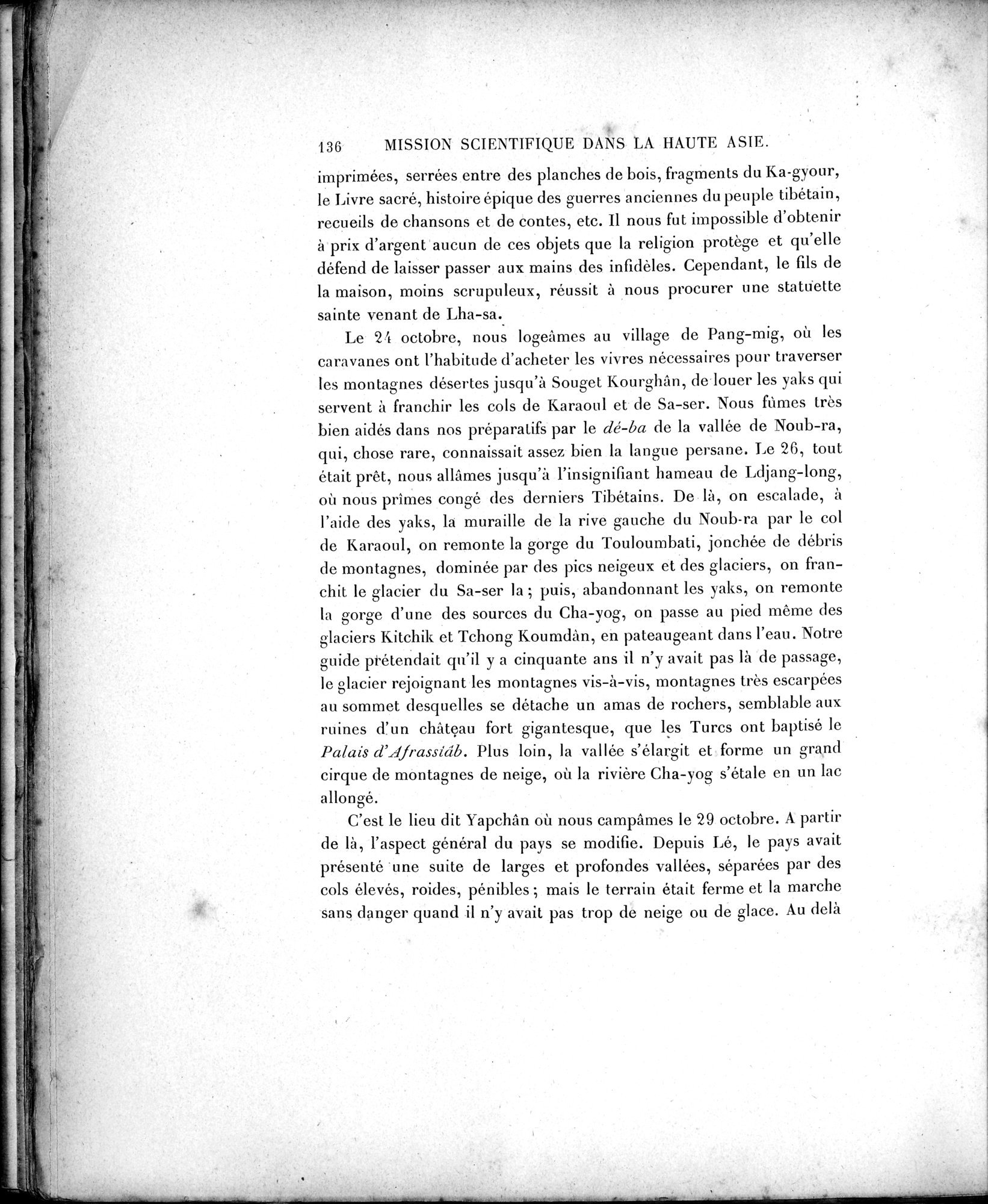 Mission Scientifique dans la Haute Asie 1890-1895 : vol.1 / Page 168 (Grayscale High Resolution Image)