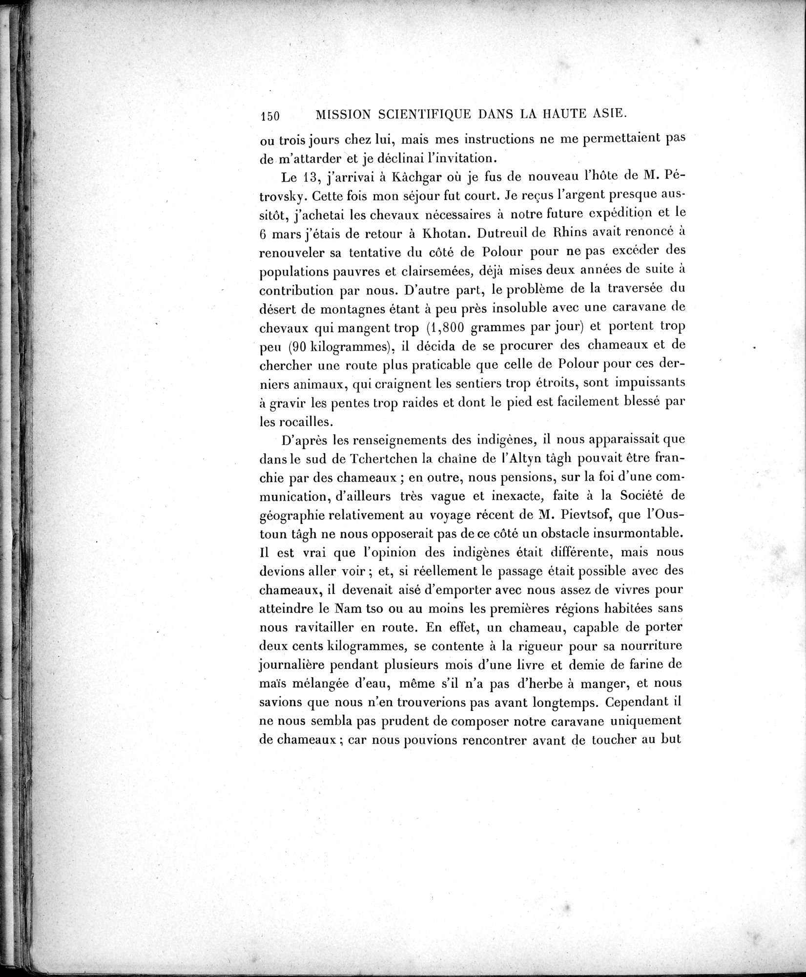 Mission Scientifique dans la Haute Asie 1890-1895 : vol.1 / Page 182 (Grayscale High Resolution Image)