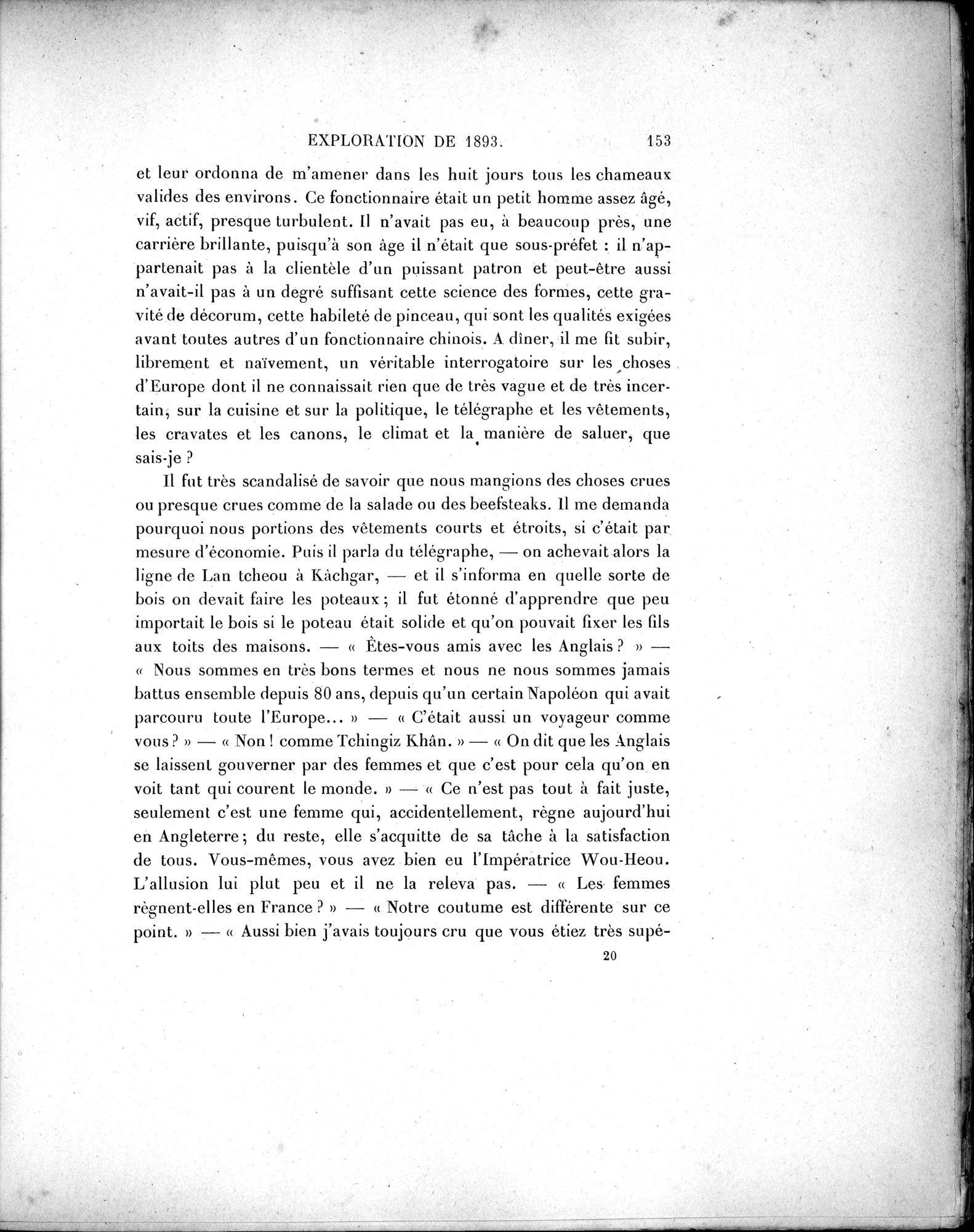 Mission Scientifique dans la Haute Asie 1890-1895 : vol.1 / 185 ページ（白黒高解像度画像）