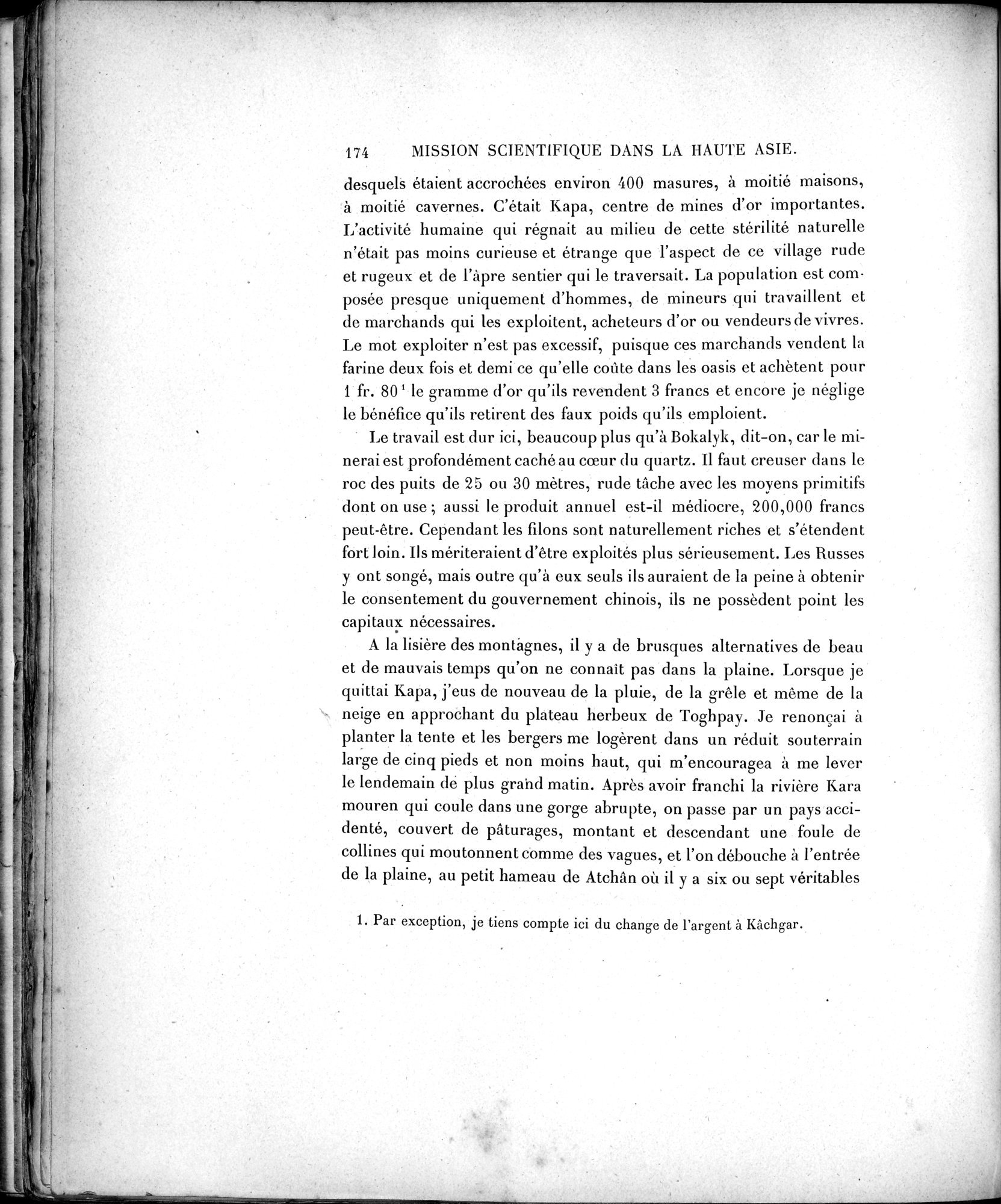 Mission Scientifique dans la Haute Asie 1890-1895 : vol.1 / Page 206 (Grayscale High Resolution Image)