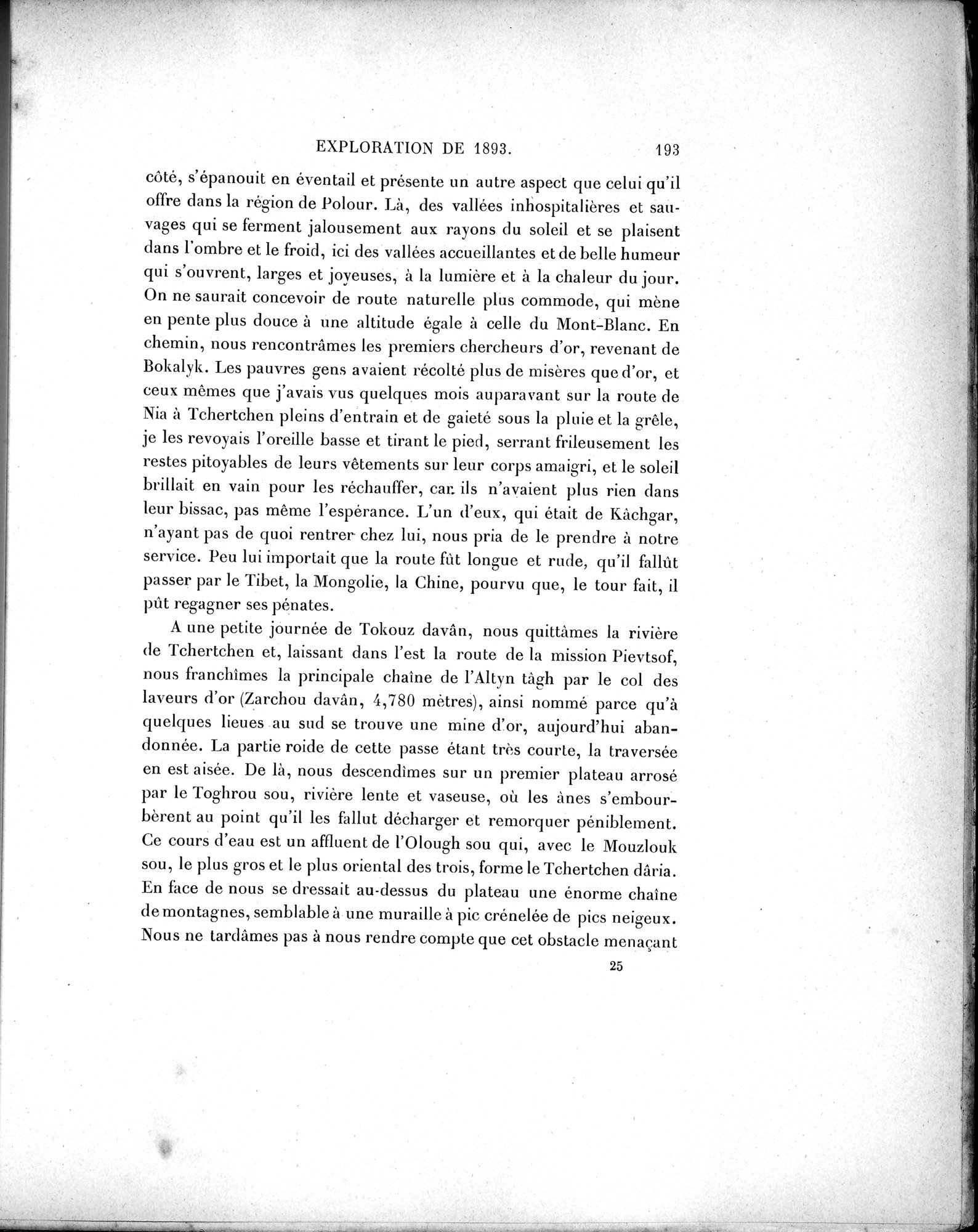 Mission Scientifique dans la Haute Asie 1890-1895 : vol.1 / 225 ページ（白黒高解像度画像）
