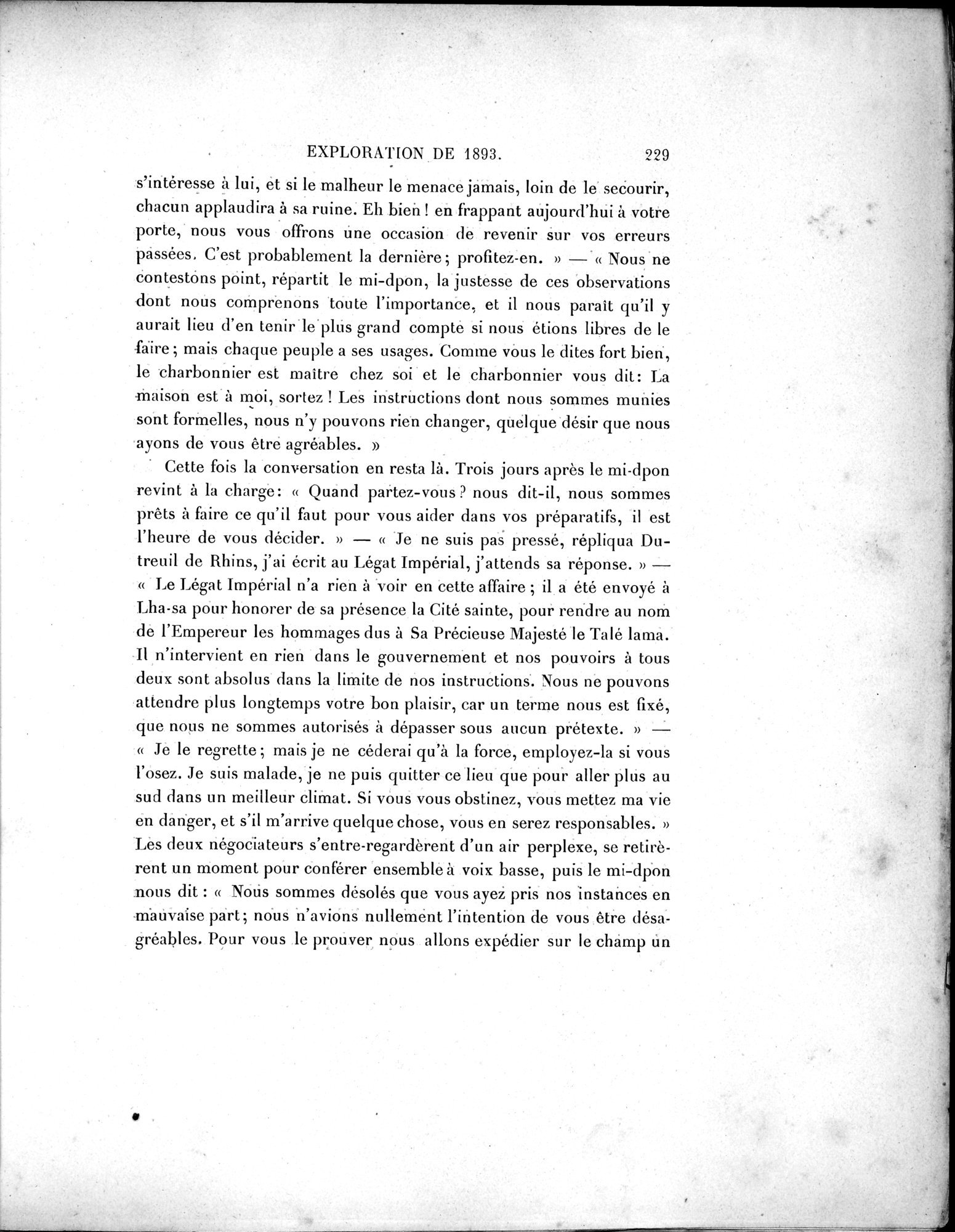 Mission Scientifique dans la Haute Asie 1890-1895 : vol.1 / Page 261 (Grayscale High Resolution Image)
