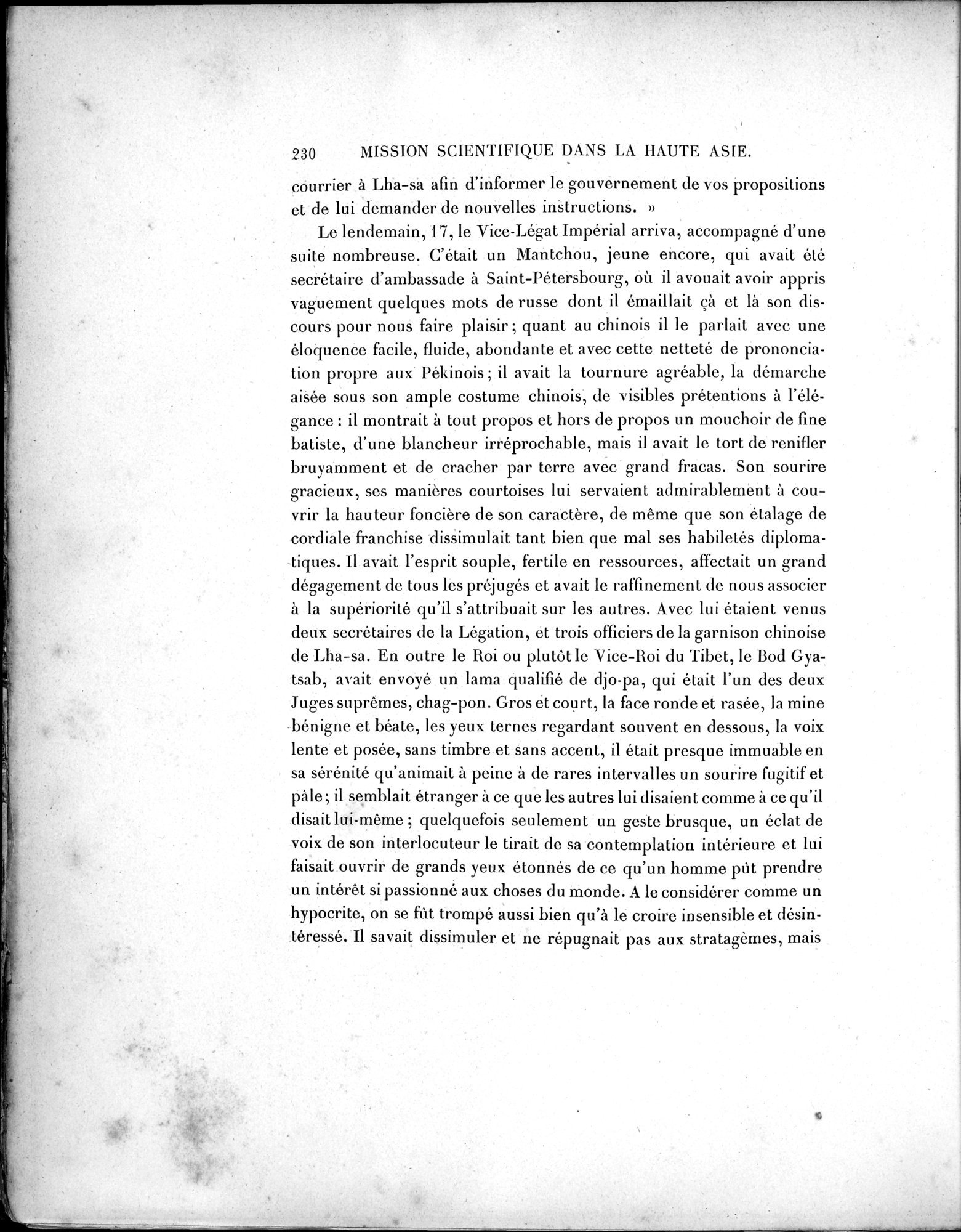 Mission Scientifique dans la Haute Asie 1890-1895 : vol.1 / Page 262 (Grayscale High Resolution Image)