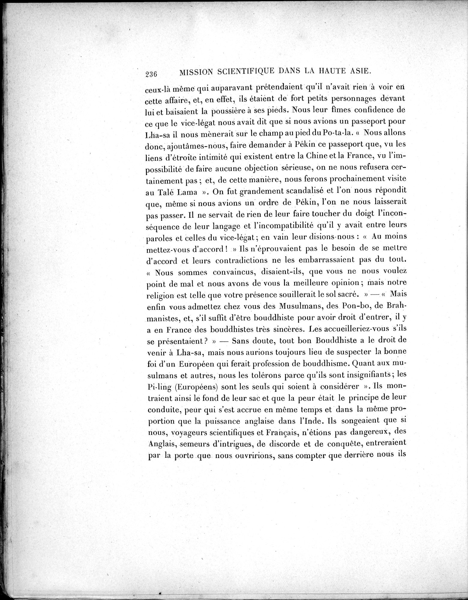 Mission Scientifique dans la Haute Asie 1890-1895 : vol.1 / Page 268 (Grayscale High Resolution Image)