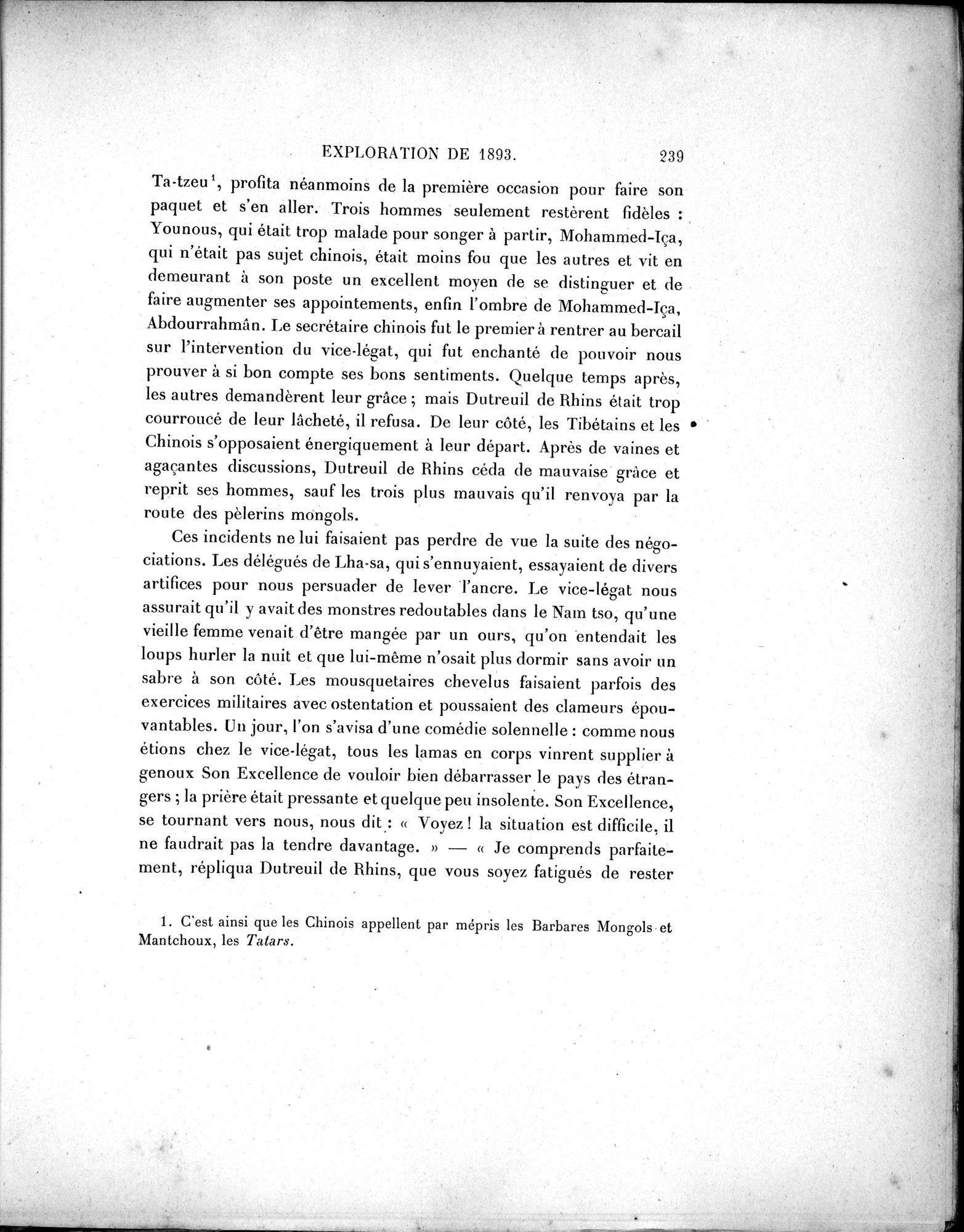 Mission Scientifique dans la Haute Asie 1890-1895 : vol.1 / Page 271 (Grayscale High Resolution Image)
