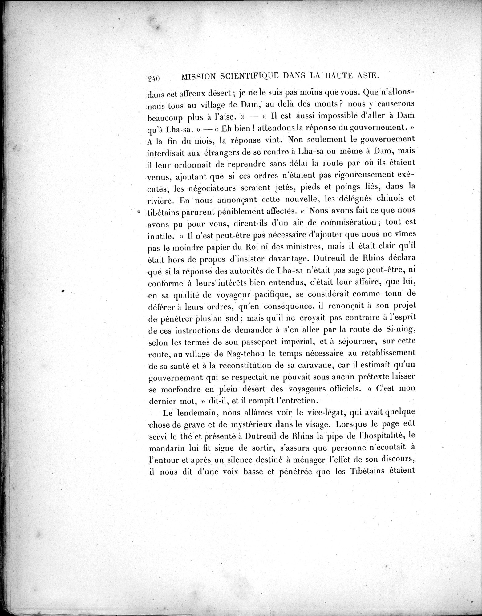 Mission Scientifique dans la Haute Asie 1890-1895 : vol.1 / 272 ページ（白黒高解像度画像）