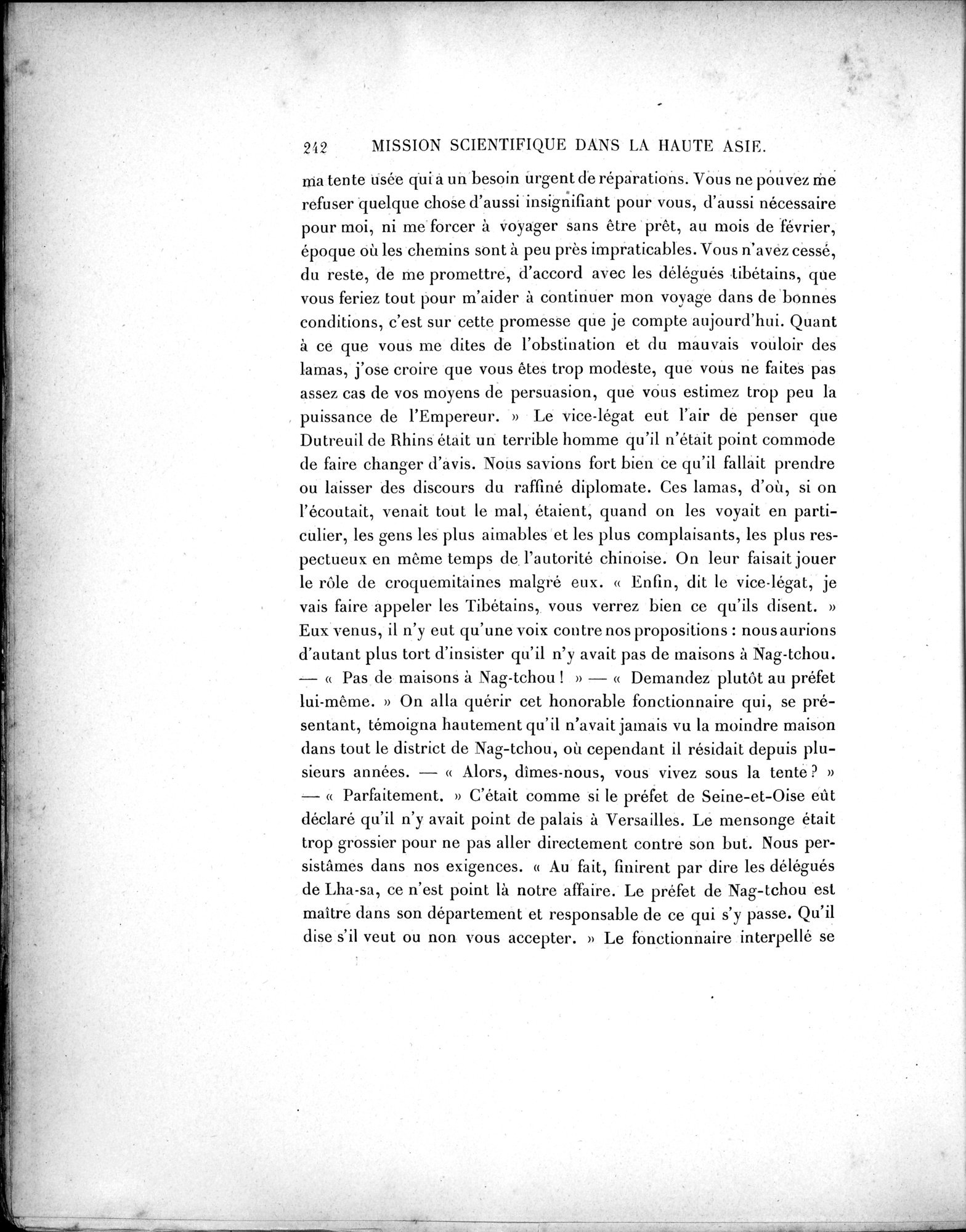 Mission Scientifique dans la Haute Asie 1890-1895 : vol.1 / Page 274 (Grayscale High Resolution Image)