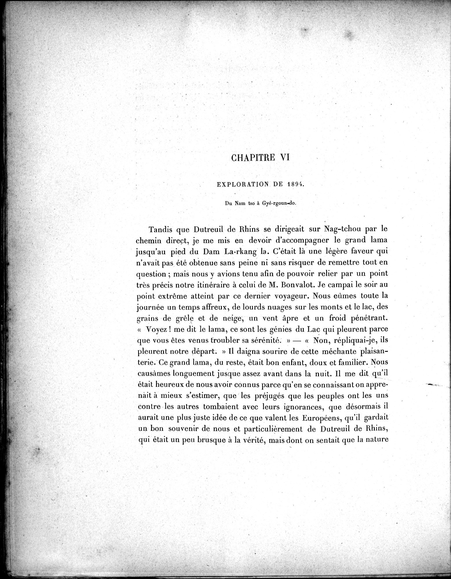 Mission Scientifique dans la Haute Asie 1890-1895 : vol.1 / Page 280 (Grayscale High Resolution Image)