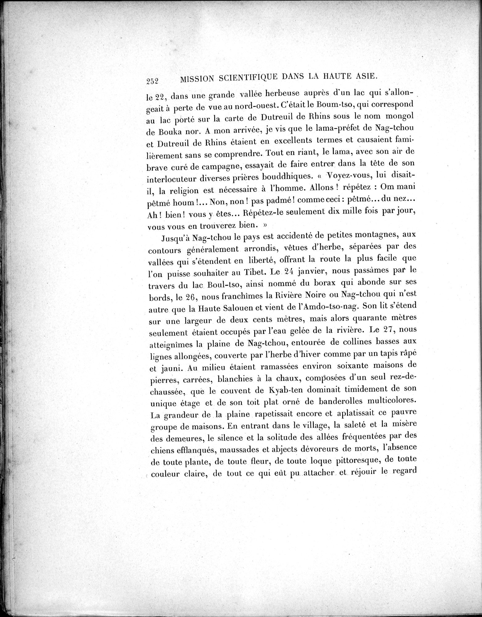 Mission Scientifique dans la Haute Asie 1890-1895 : vol.1 / Page 284 (Grayscale High Resolution Image)