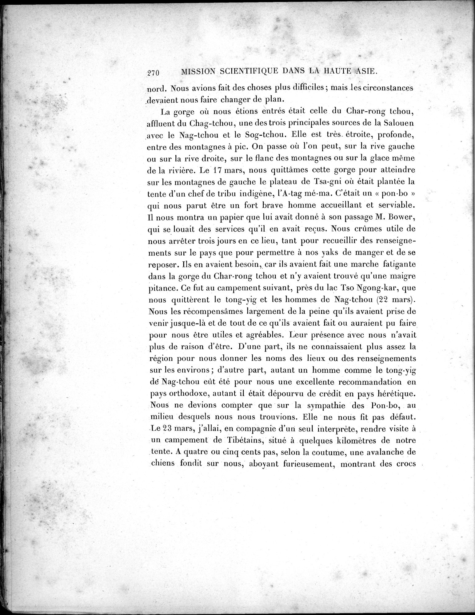 Mission Scientifique dans la Haute Asie 1890-1895 : vol.1 / 302 ページ（白黒高解像度画像）