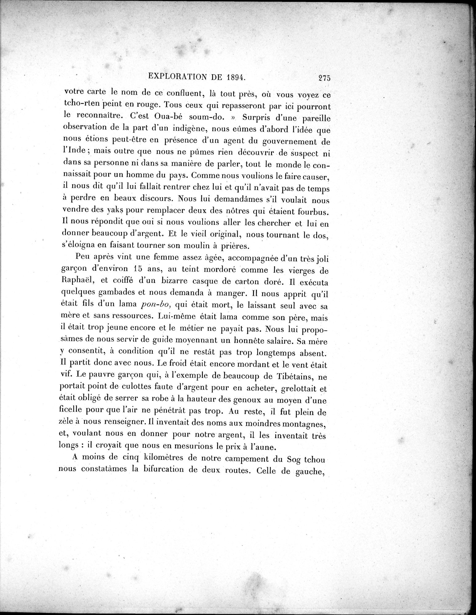Mission Scientifique dans la Haute Asie 1890-1895 : vol.1 / Page 307 (Grayscale High Resolution Image)