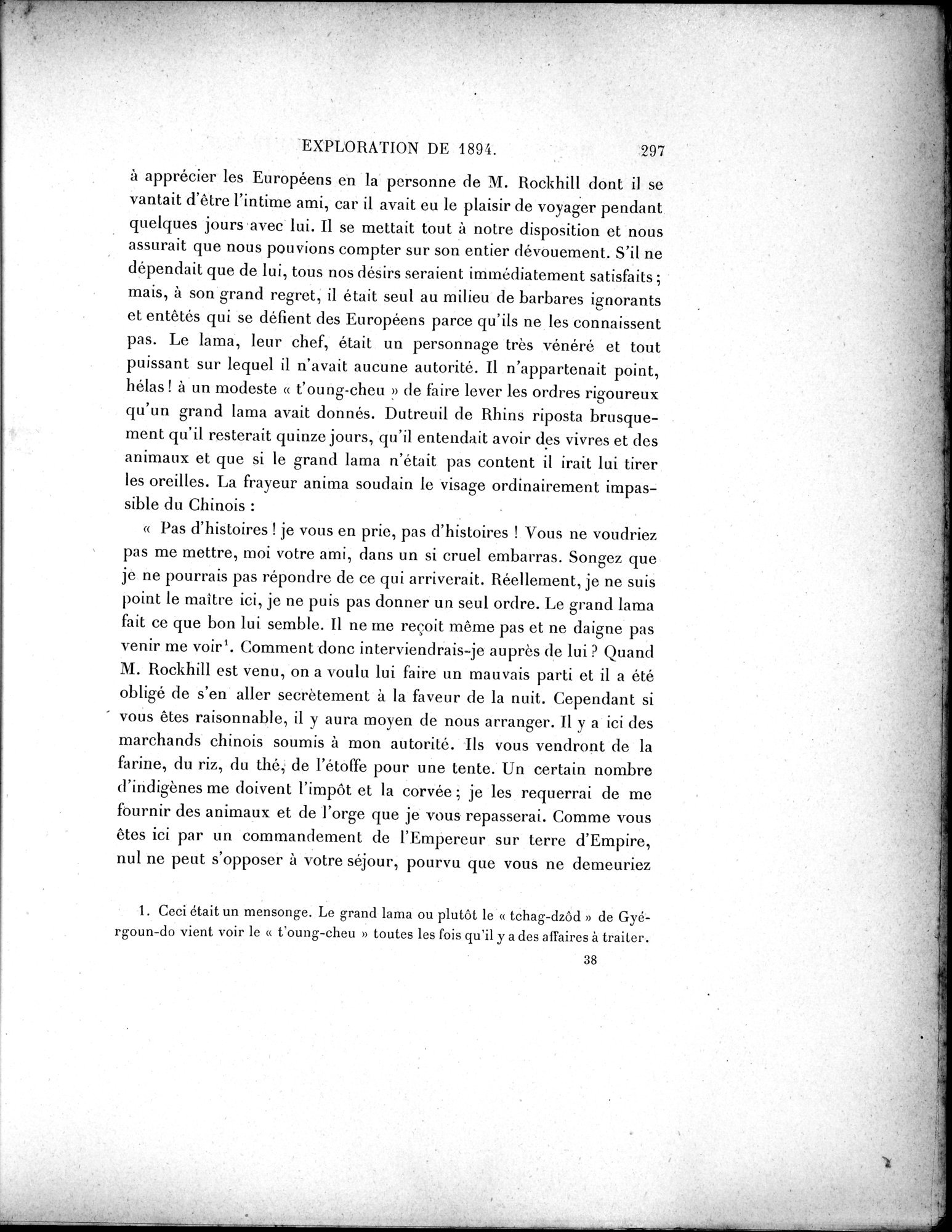 Mission Scientifique dans la Haute Asie 1890-1895 : vol.1 / Page 329 (Grayscale High Resolution Image)