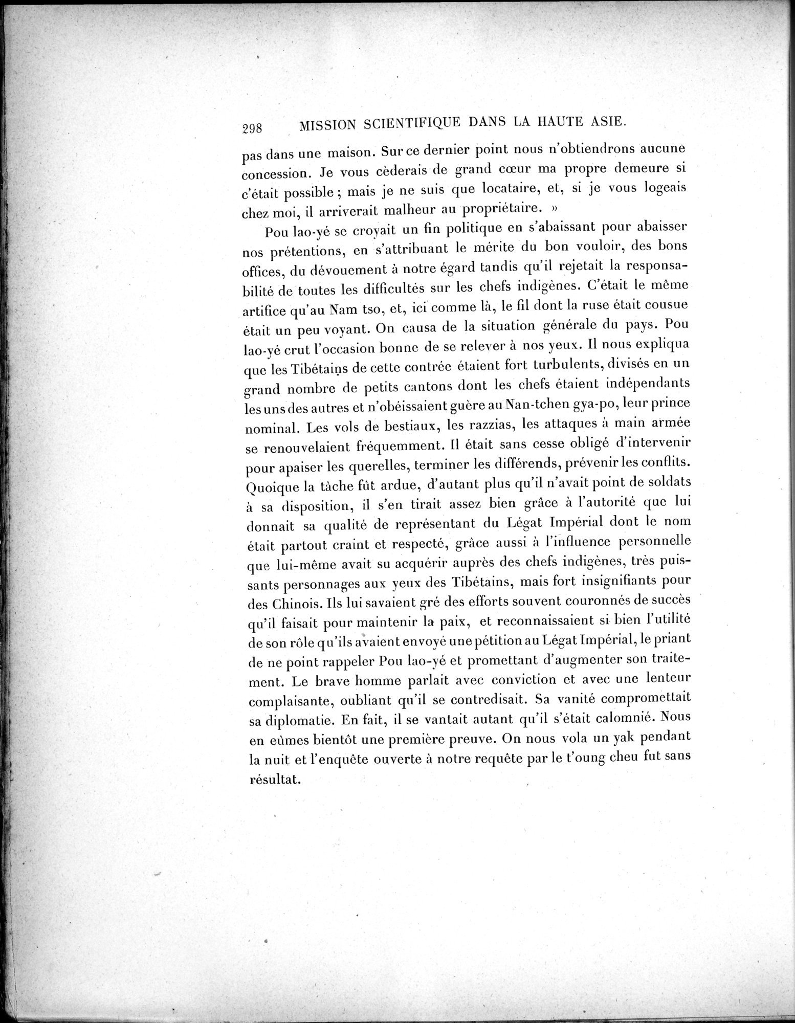Mission Scientifique dans la Haute Asie 1890-1895 : vol.1 / Page 330 (Grayscale High Resolution Image)