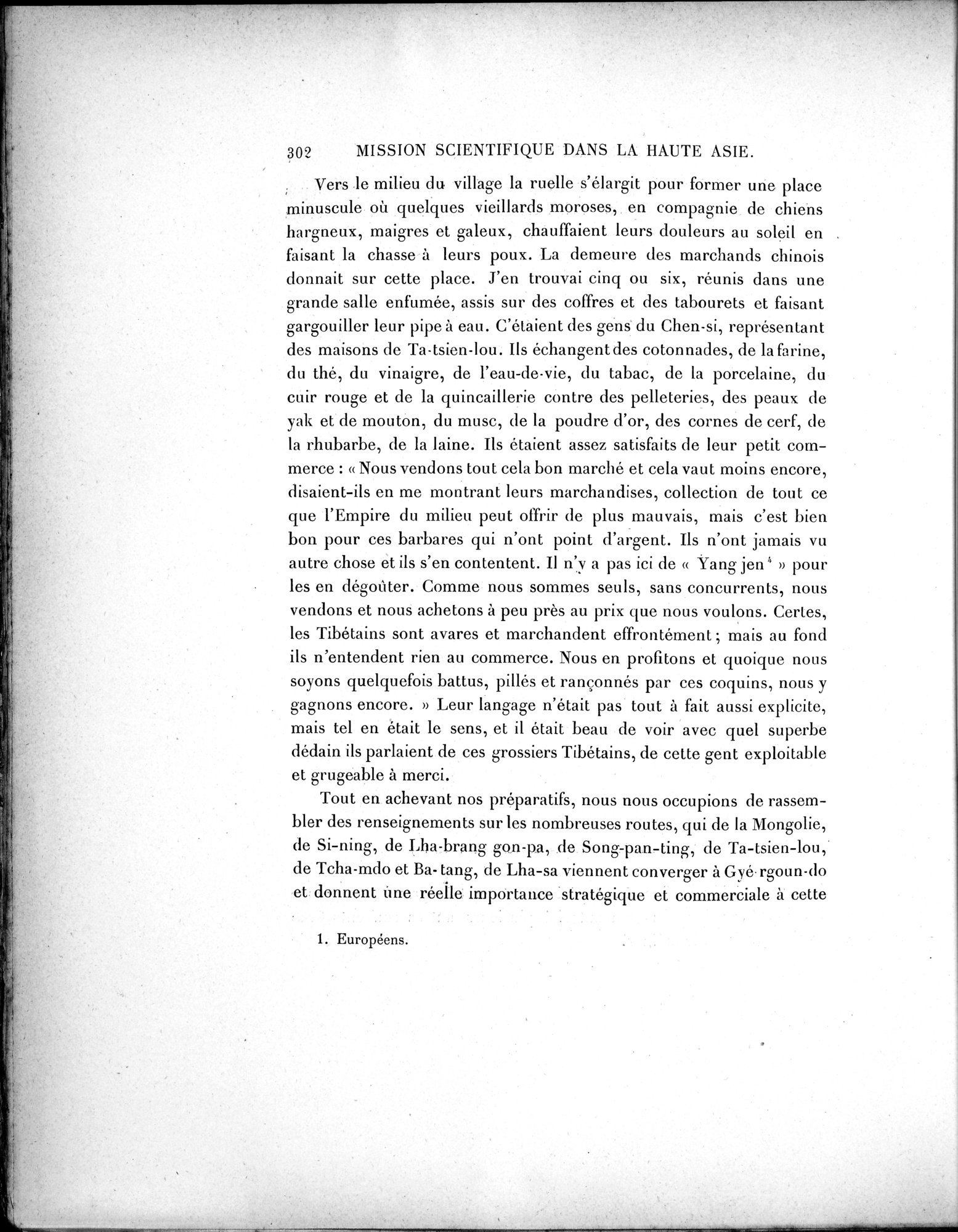 Mission Scientifique dans la Haute Asie 1890-1895 : vol.1 / 334 ページ（白黒高解像度画像）