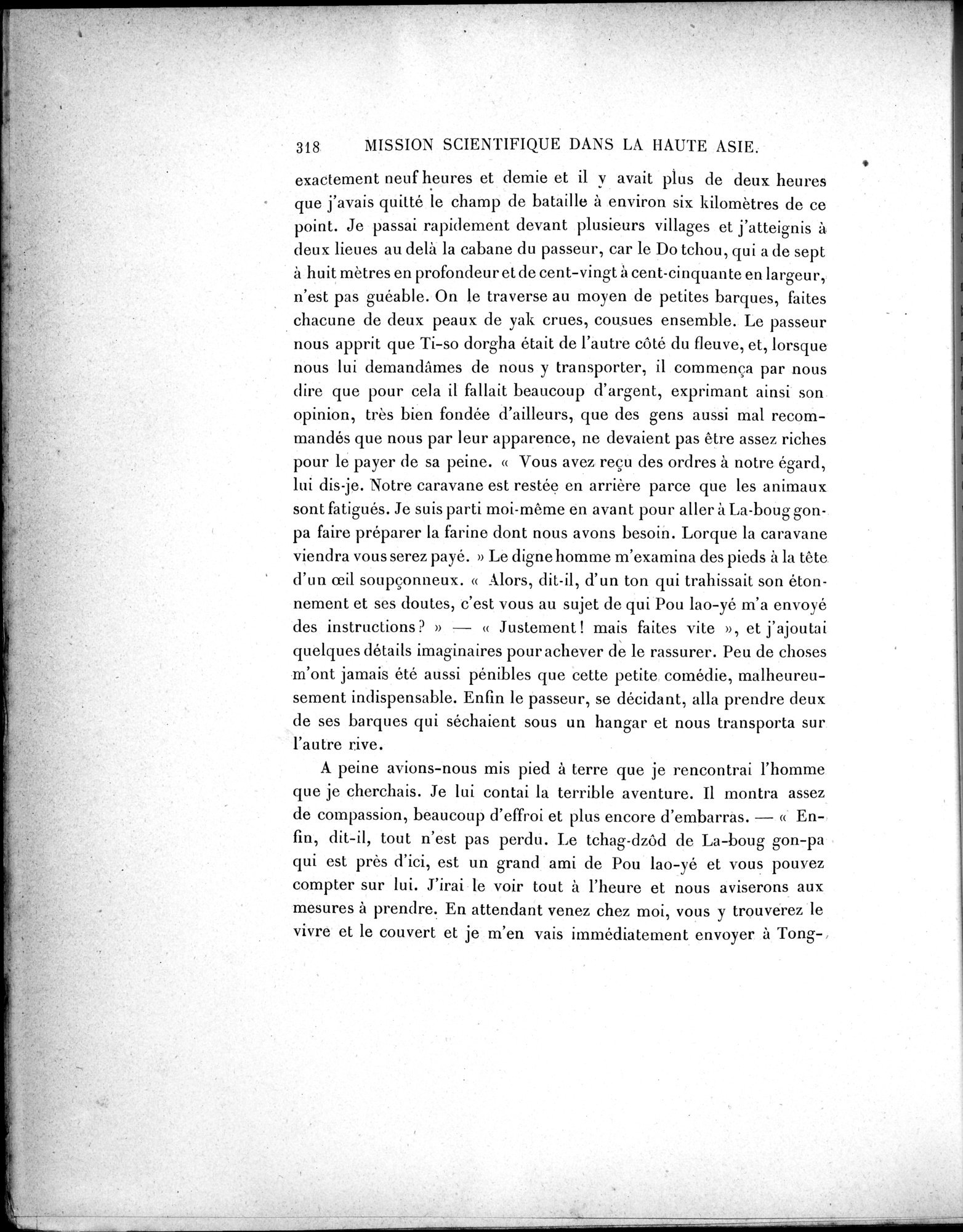 Mission Scientifique dans la Haute Asie 1890-1895 : vol.1 / Page 350 (Grayscale High Resolution Image)