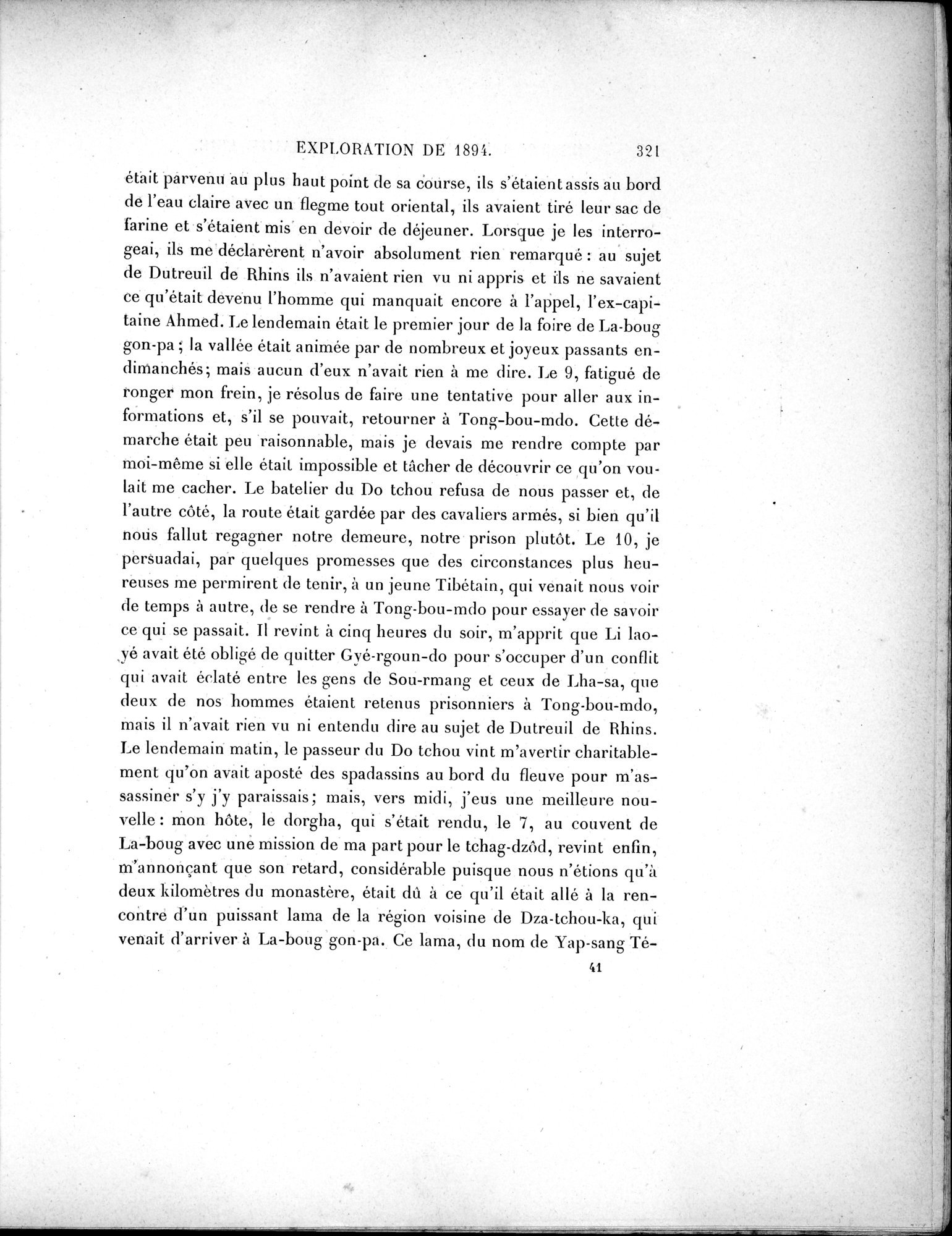 Mission Scientifique dans la Haute Asie 1890-1895 : vol.1 / Page 353 (Grayscale High Resolution Image)