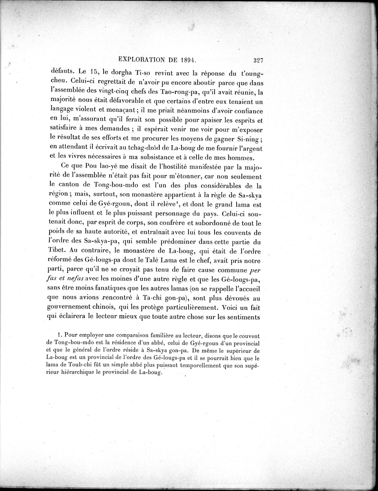 Mission Scientifique dans la Haute Asie 1890-1895 : vol.1 / 359 ページ（白黒高解像度画像）