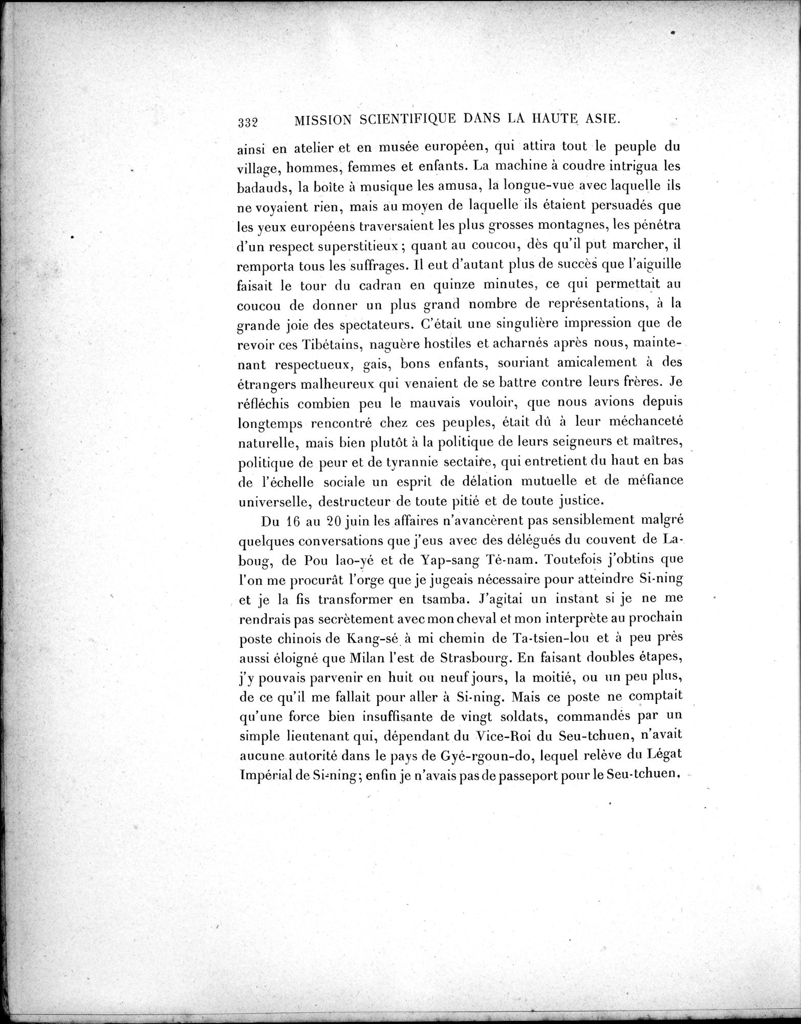 Mission Scientifique dans la Haute Asie 1890-1895 : vol.1 / 364 ページ（白黒高解像度画像）