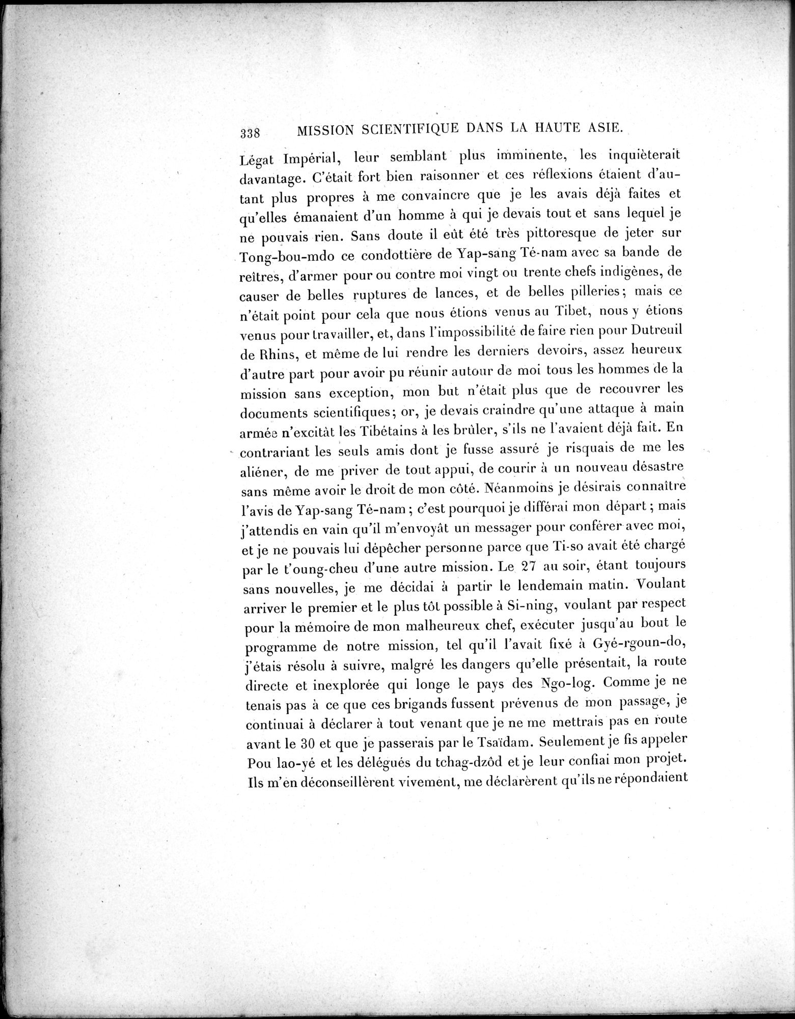 Mission Scientifique dans la Haute Asie 1890-1895 : vol.1 / Page 370 (Grayscale High Resolution Image)