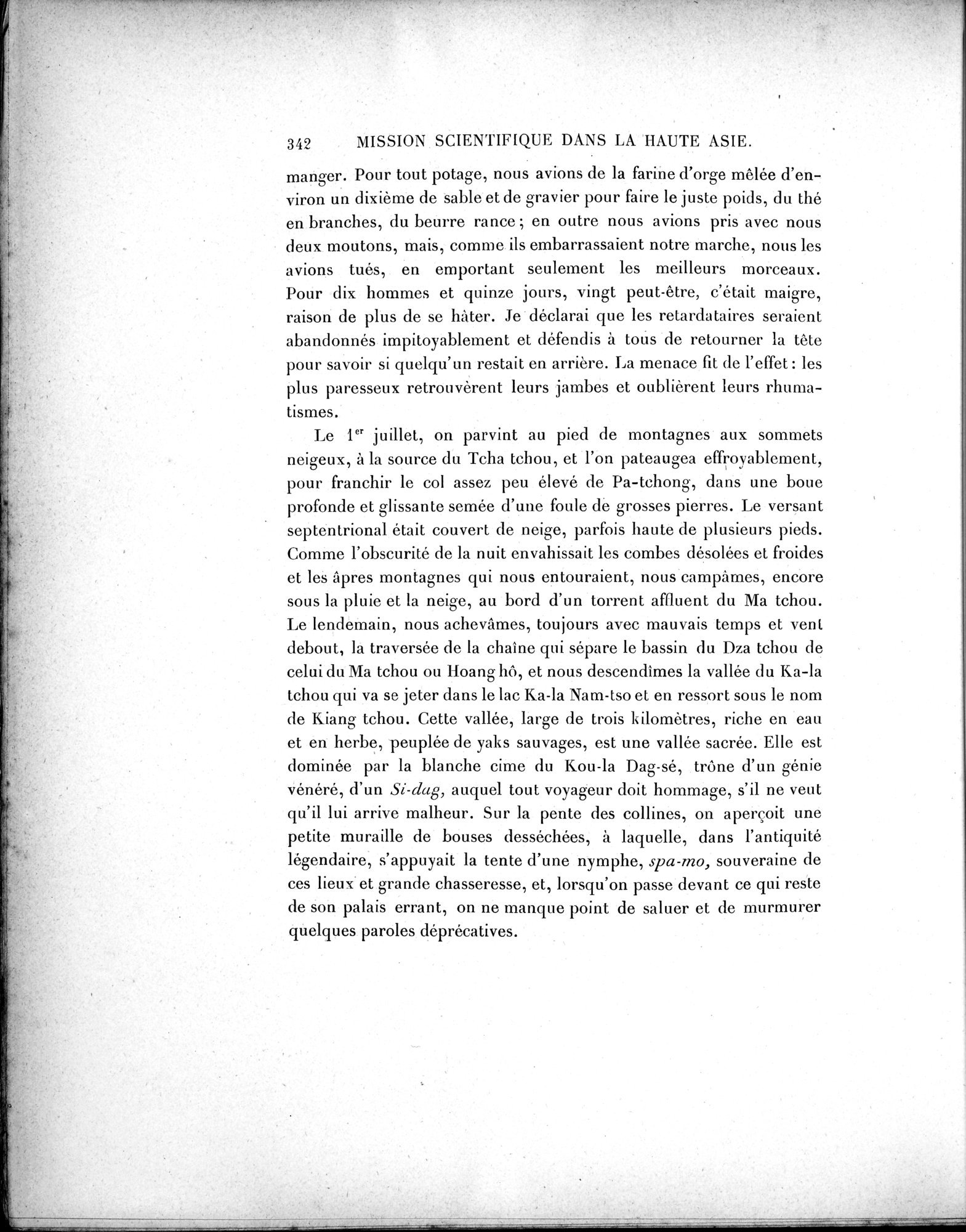Mission Scientifique dans la Haute Asie 1890-1895 : vol.1 / 374 ページ（白黒高解像度画像）
