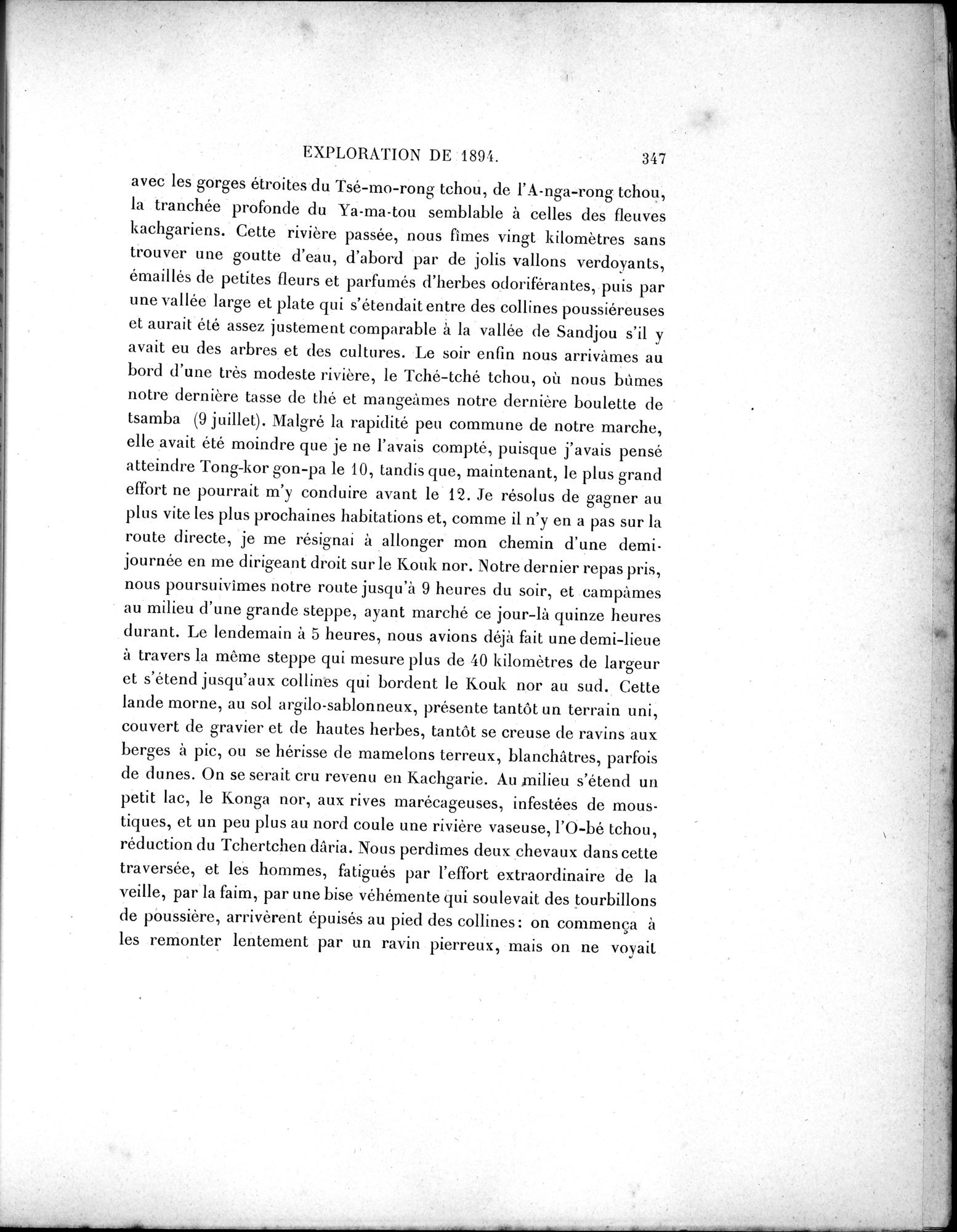 Mission Scientifique dans la Haute Asie 1890-1895 : vol.1 / Page 379 (Grayscale High Resolution Image)