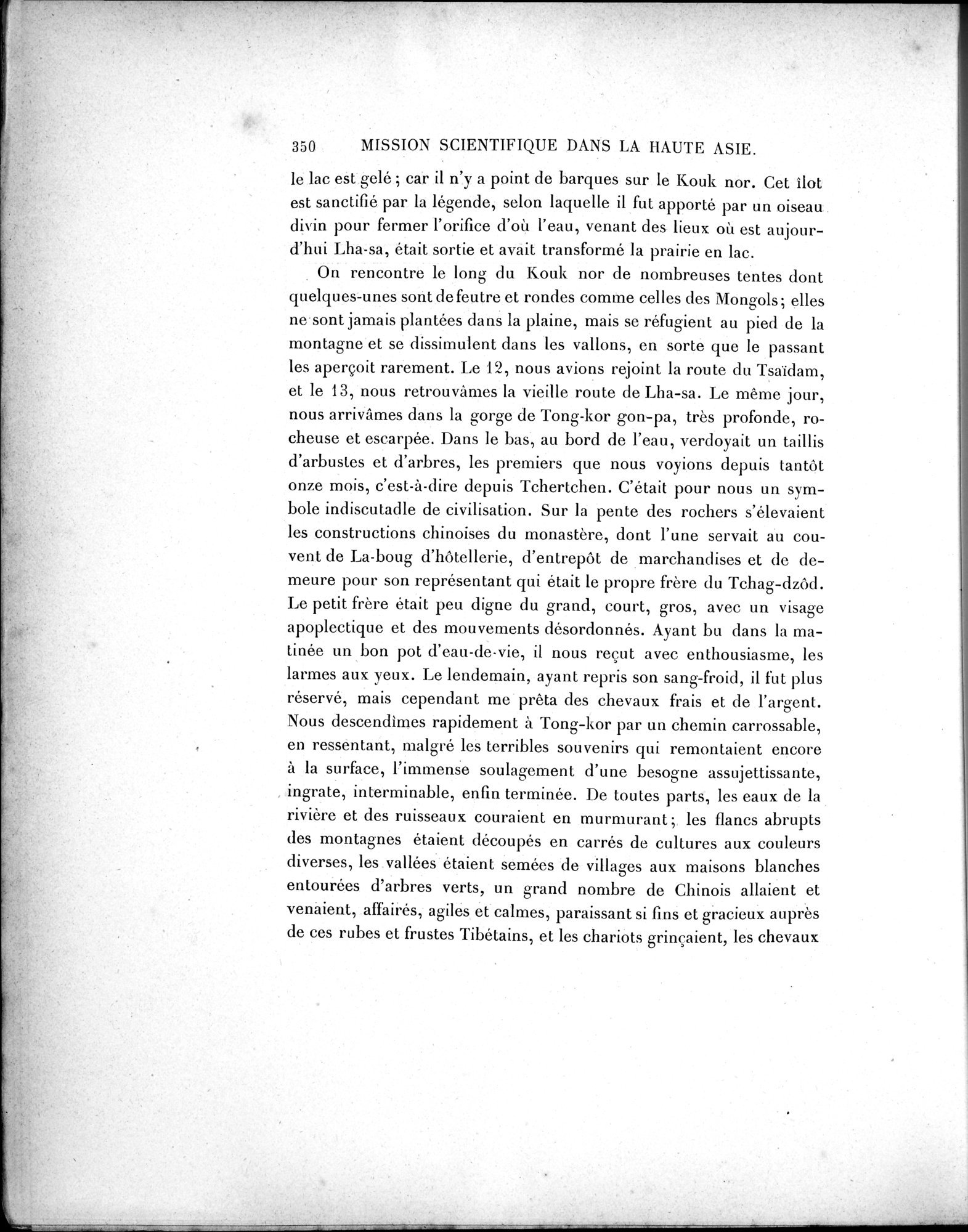 Mission Scientifique dans la Haute Asie 1890-1895 : vol.1 / Page 382 (Grayscale High Resolution Image)