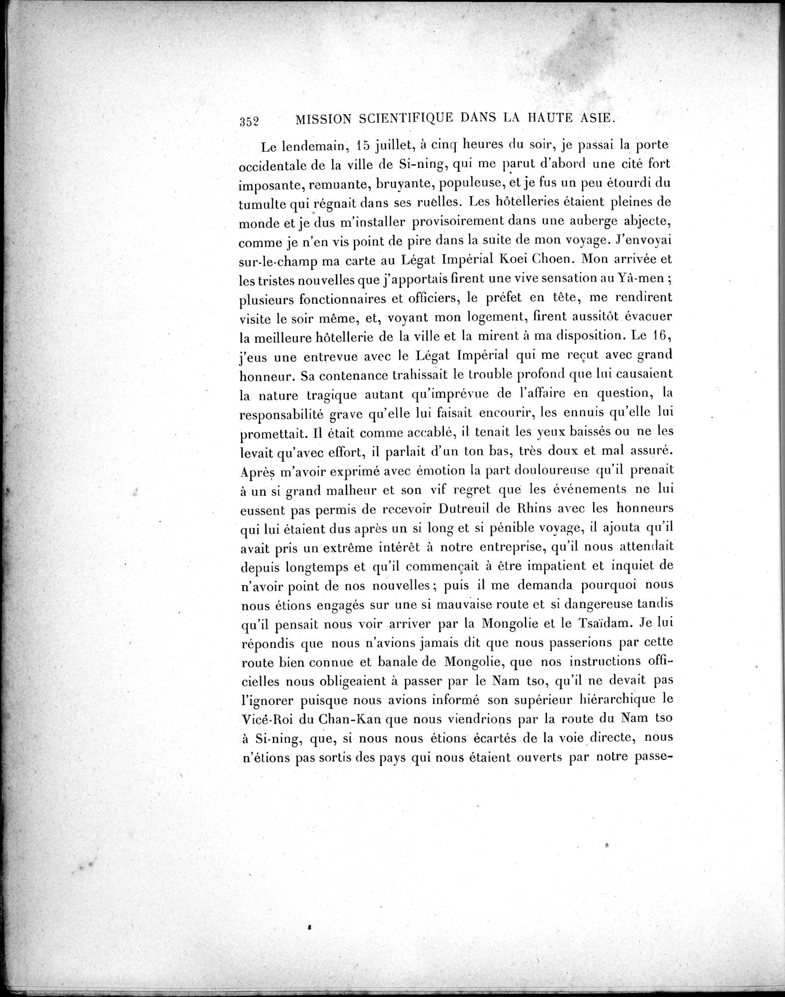 Mission Scientifique dans la Haute Asie 1890-1895 : vol.1 / Page 384 (Grayscale High Resolution Image)