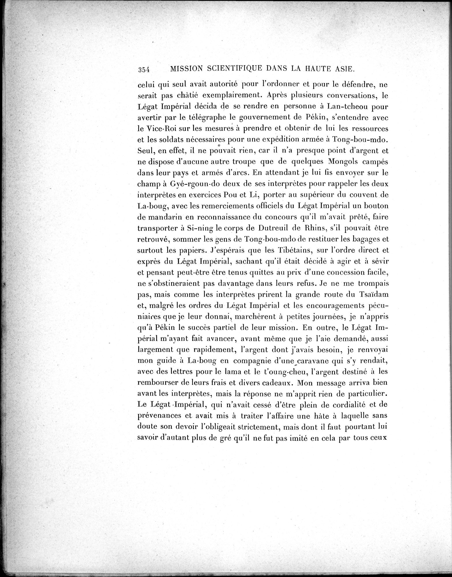 Mission Scientifique dans la Haute Asie 1890-1895 : vol.1 / Page 386 (Grayscale High Resolution Image)