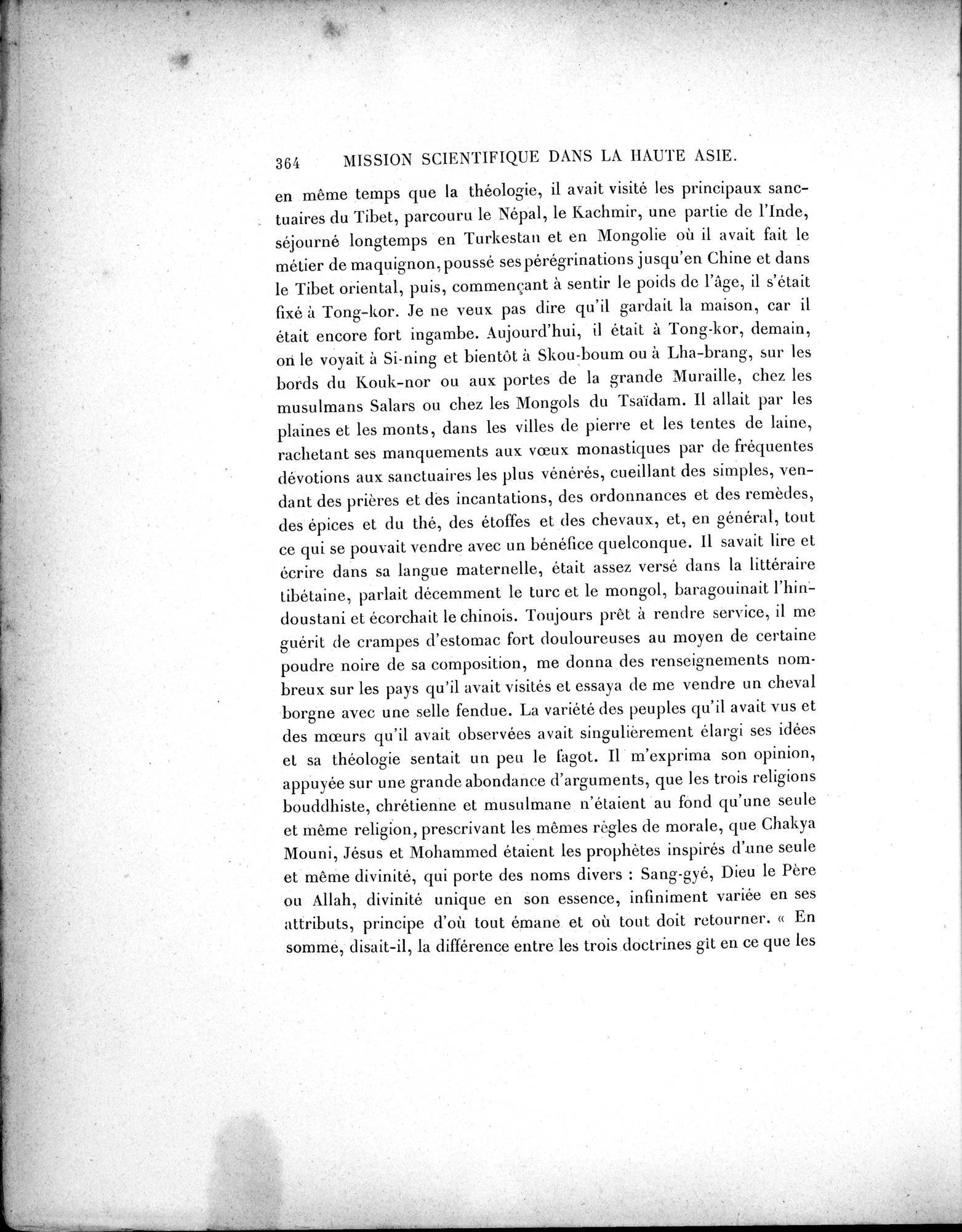 Mission Scientifique dans la Haute Asie 1890-1895 : vol.1 / 396 ページ（白黒高解像度画像）