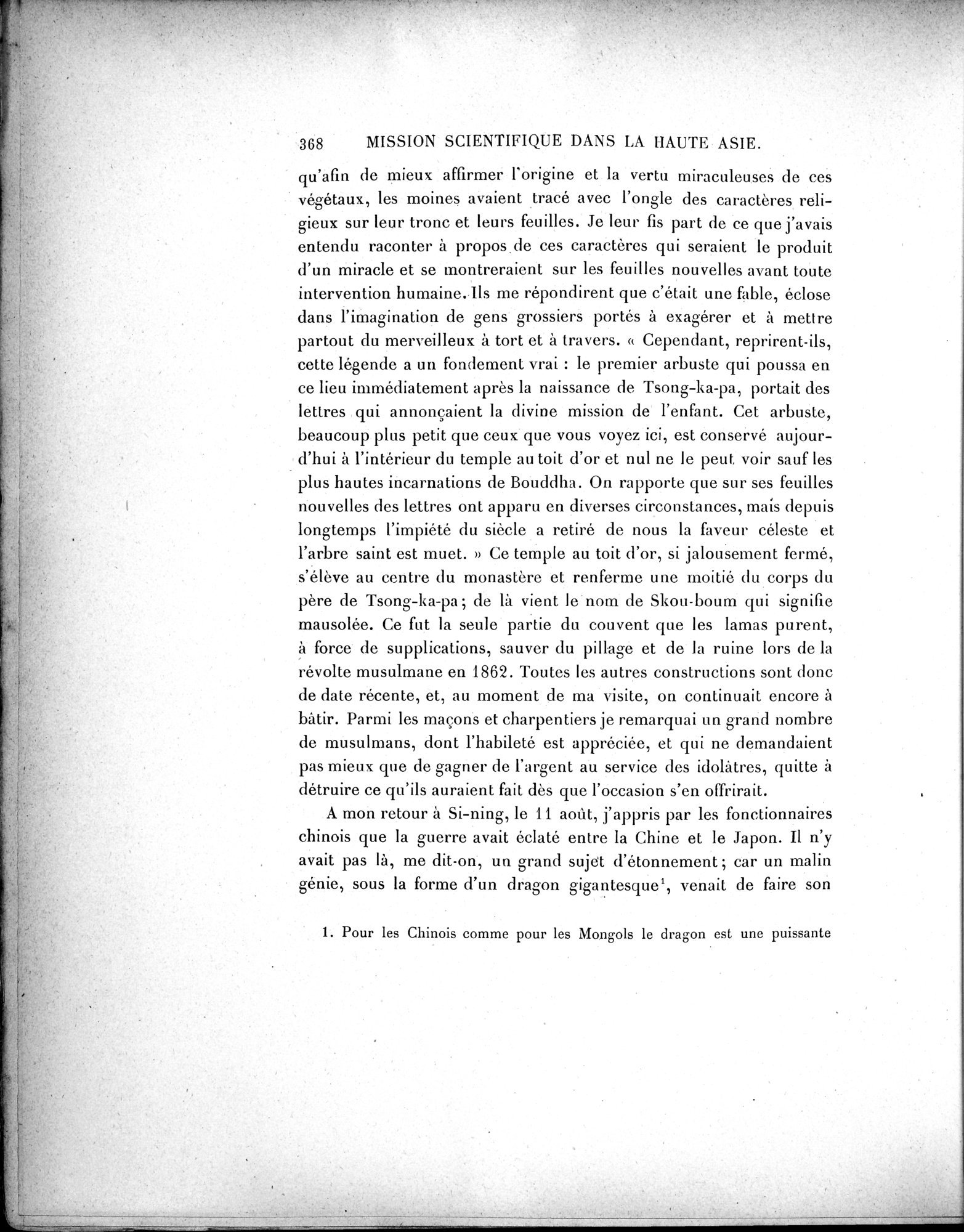 Mission Scientifique dans la Haute Asie 1890-1895 : vol.1 / Page 400 (Grayscale High Resolution Image)