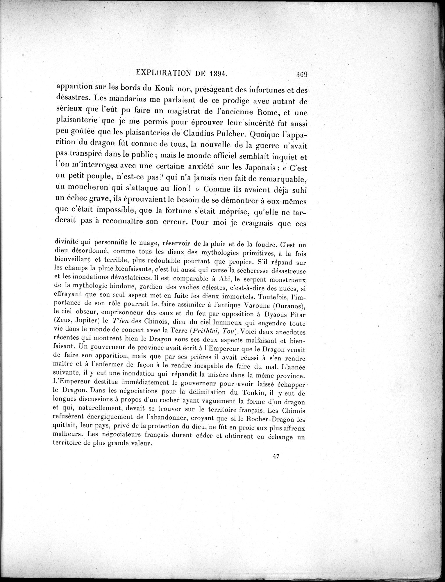 Mission Scientifique dans la Haute Asie 1890-1895 : vol.1 / Page 401 (Grayscale High Resolution Image)