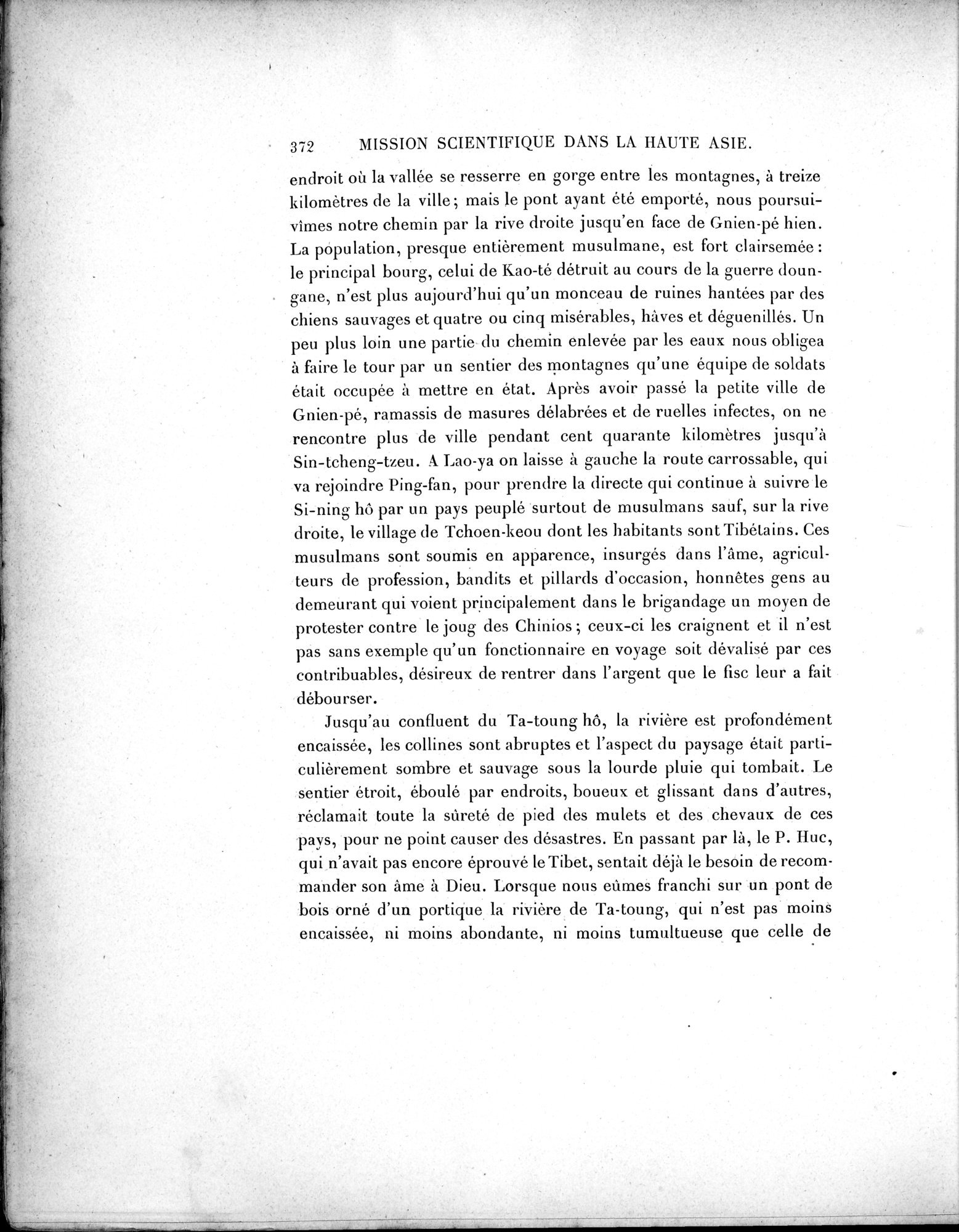 Mission Scientifique dans la Haute Asie 1890-1895 : vol.1 / Page 404 (Grayscale High Resolution Image)