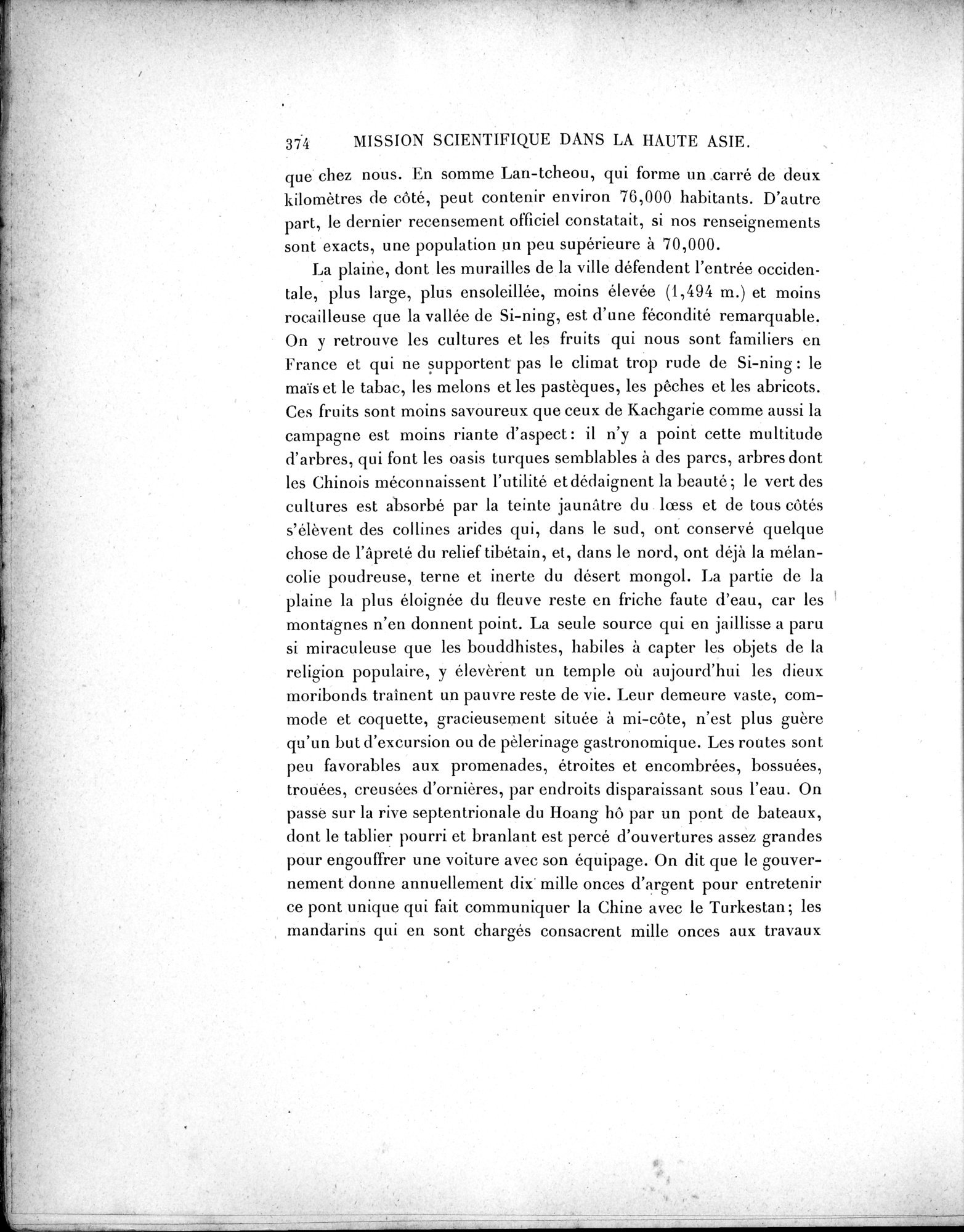 Mission Scientifique dans la Haute Asie 1890-1895 : vol.1 / Page 406 (Grayscale High Resolution Image)