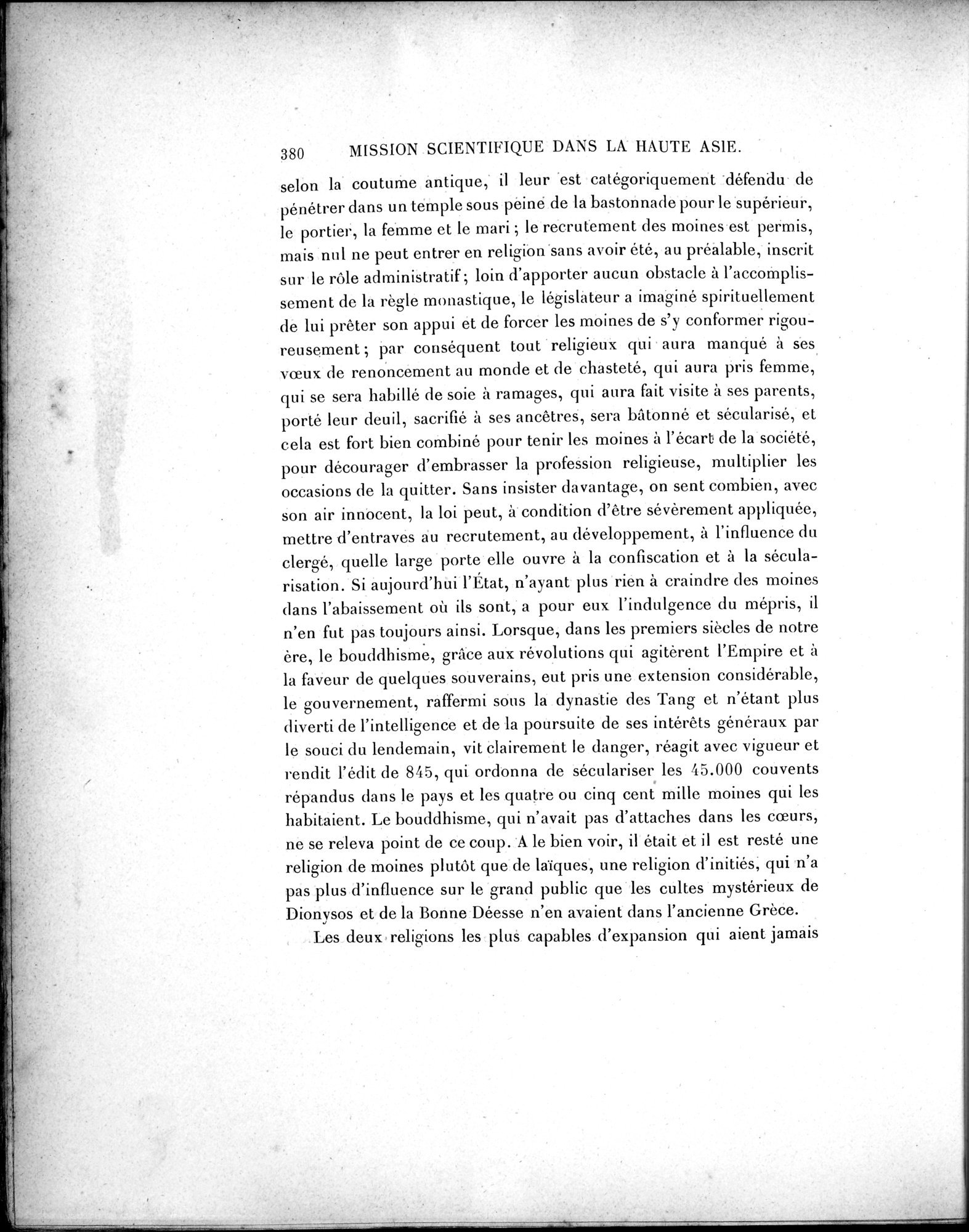 Mission Scientifique dans la Haute Asie 1890-1895 : vol.1 / Page 412 (Grayscale High Resolution Image)