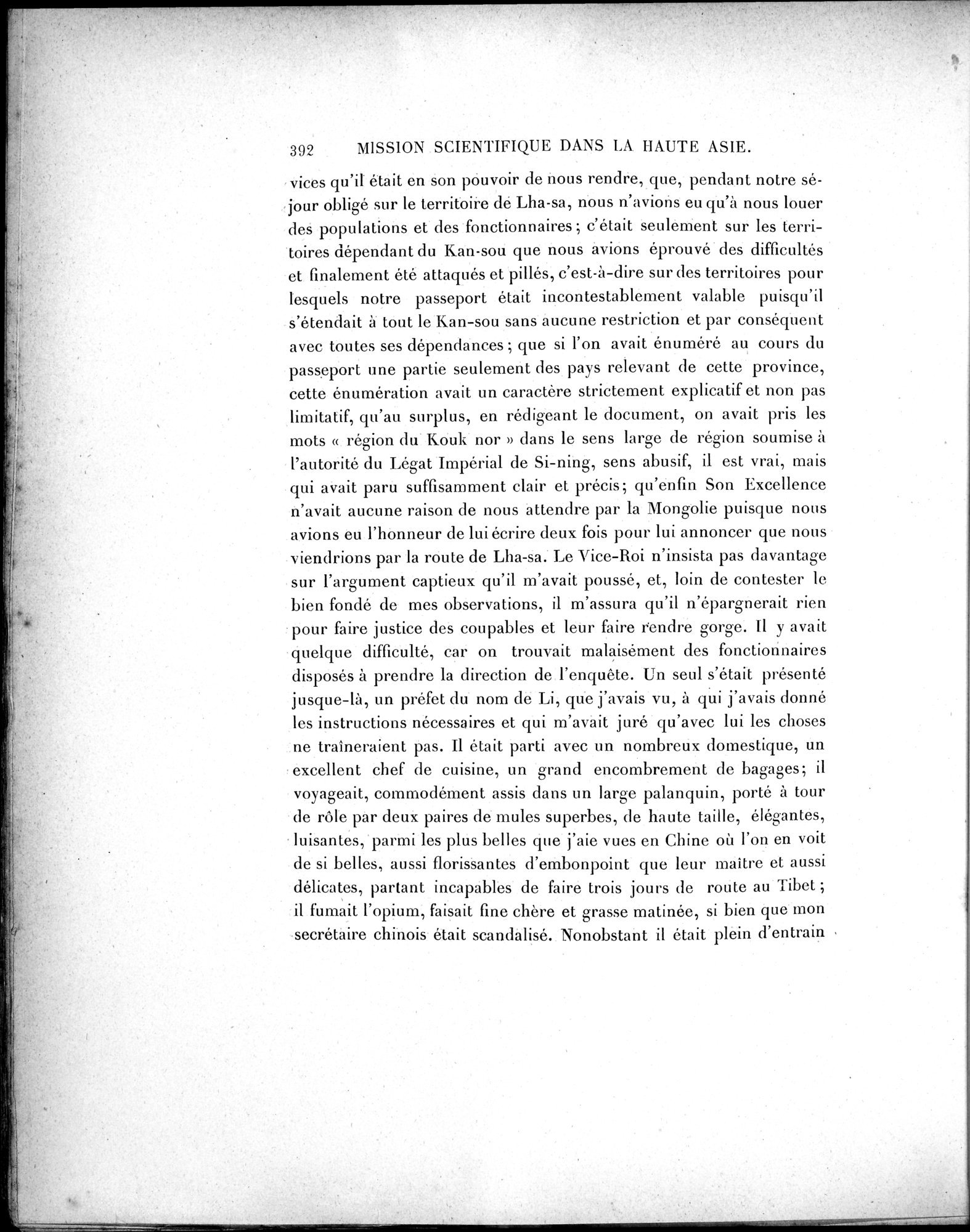 Mission Scientifique dans la Haute Asie 1890-1895 : vol.1 / Page 424 (Grayscale High Resolution Image)