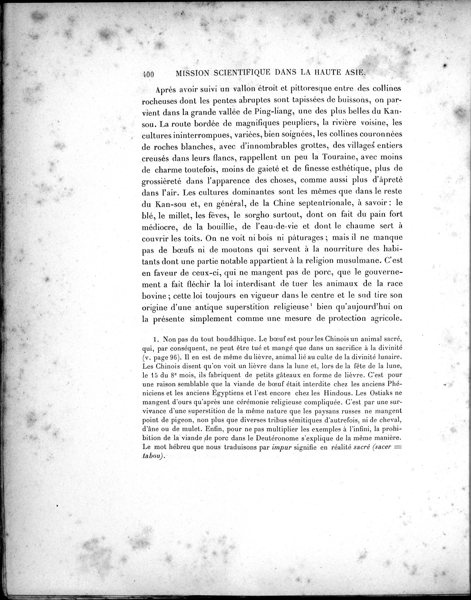 Mission Scientifique dans la Haute Asie 1890-1895 : vol.1 / 432 ページ（白黒高解像度画像）