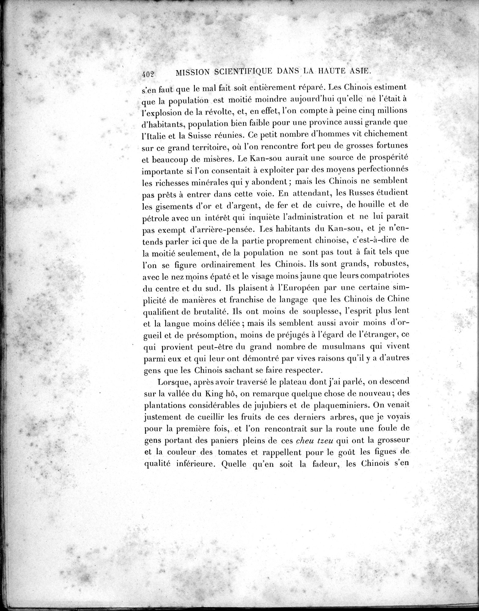 Mission Scientifique dans la Haute Asie 1890-1895 : vol.1 / 434 ページ（白黒高解像度画像）