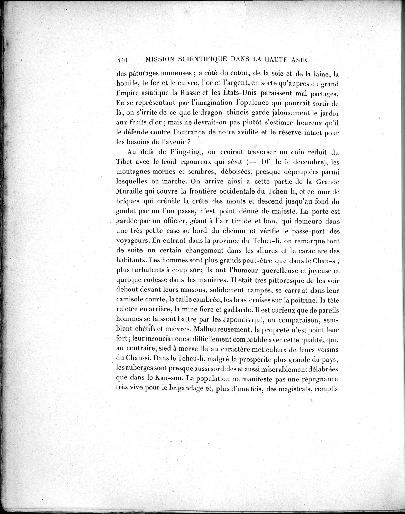 Mission Scientifique dans la Haute Asie 1890-1895 : vol.1 / 472 ページ（白黒高解像度画像）
