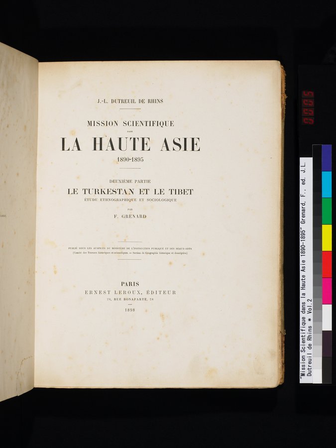 Mission Scientifique dans la Haute Asie 1890-1895 : vol.2 / 9 ページ（カラー画像）
