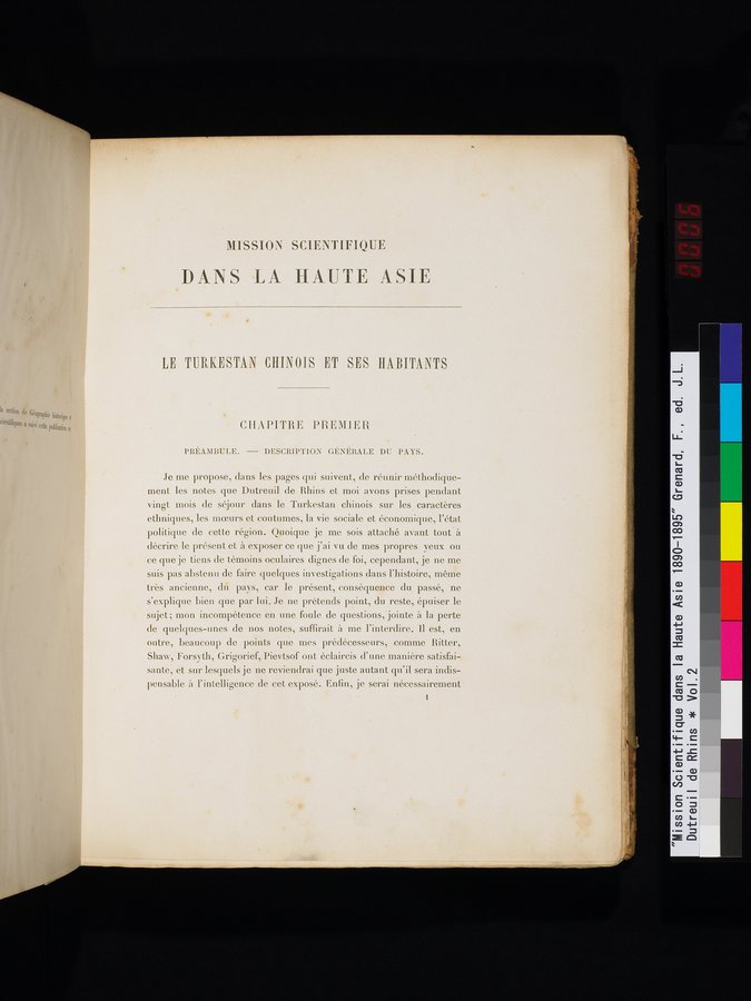 Mission Scientifique dans la Haute Asie 1890-1895 : vol.2 / 11 ページ（カラー画像）