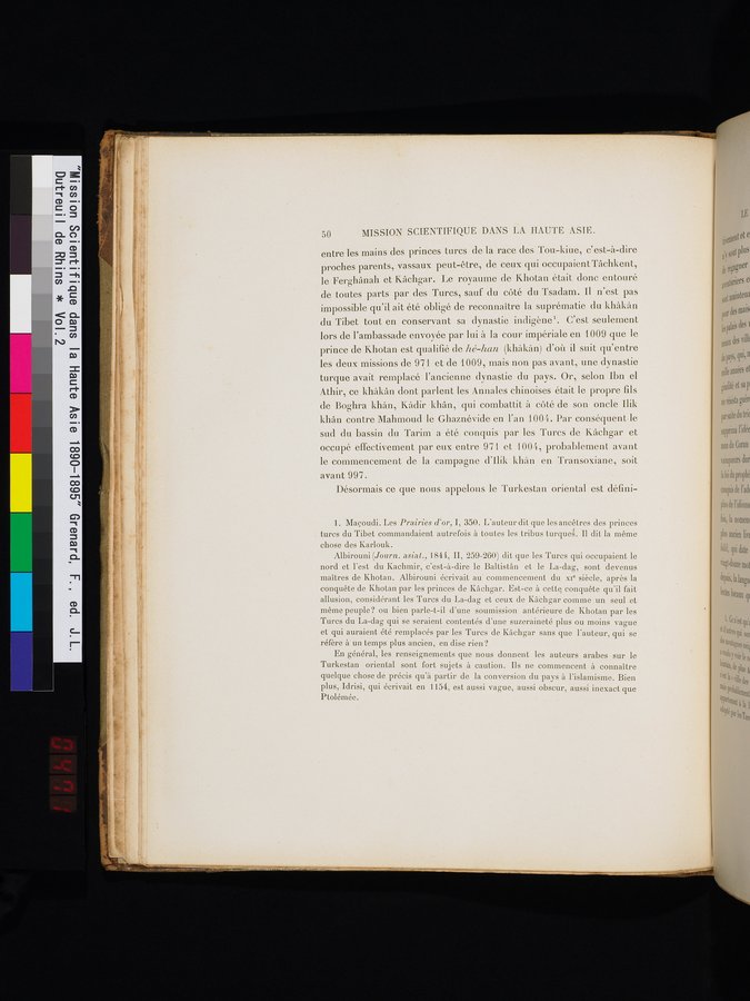Mission Scientifique dans la Haute Asie 1890-1895 : vol.2 / 62 ページ（カラー画像）