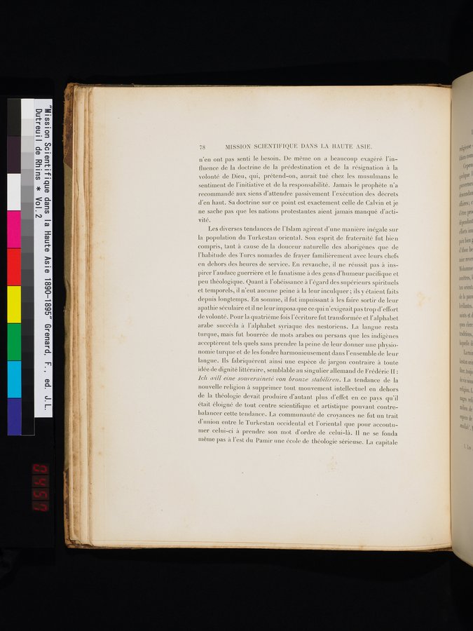 Mission Scientifique dans la Haute Asie 1890-1895 : vol.2 / 90 ページ（カラー画像）